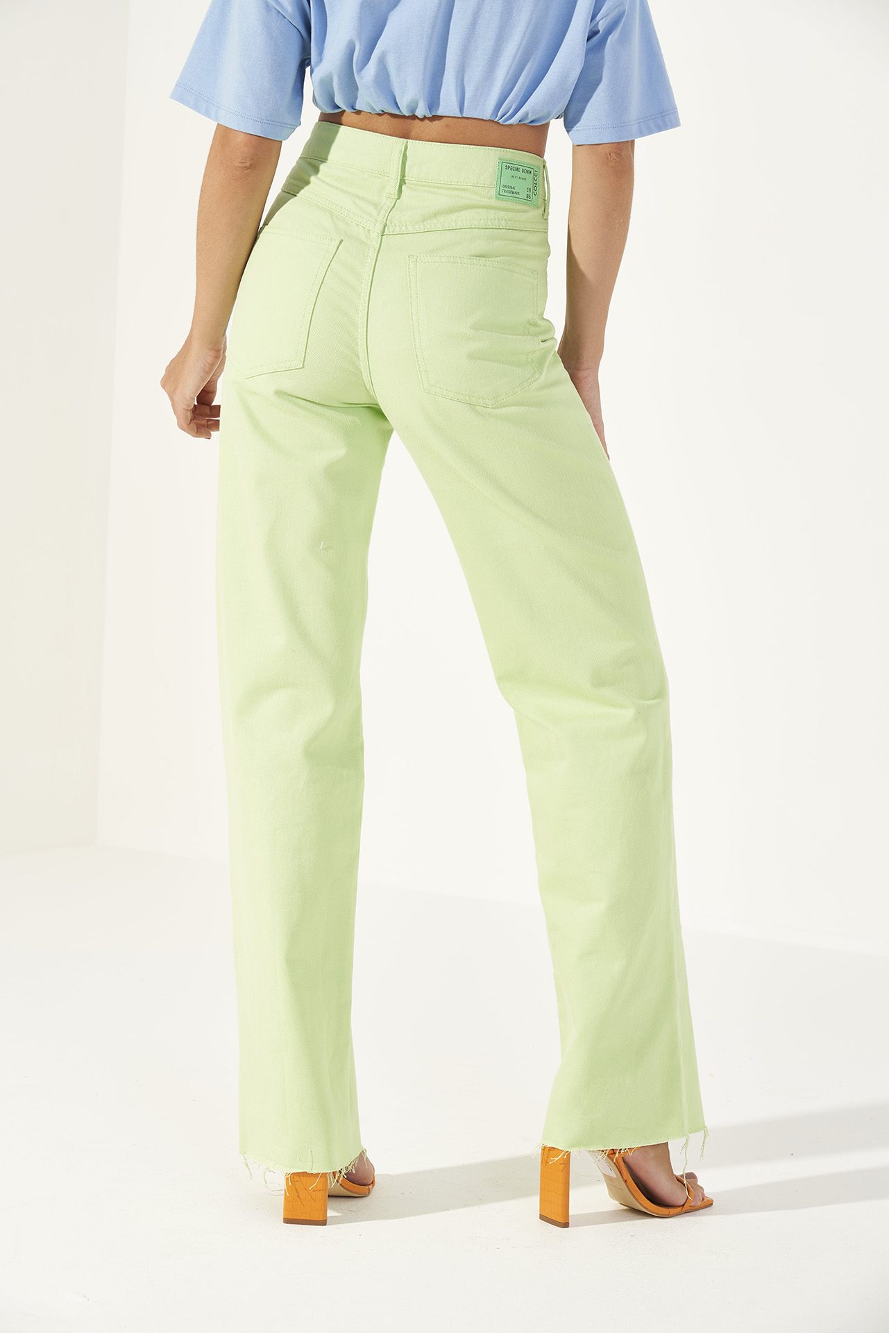 CALÇA SARJA JULIETTE 42 LARANJA ETELA