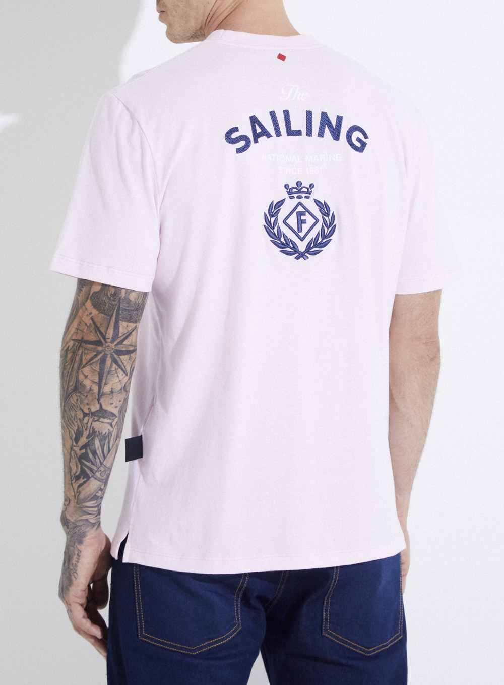 CAMISETA BORDADA GG ROSA ROSALIE
