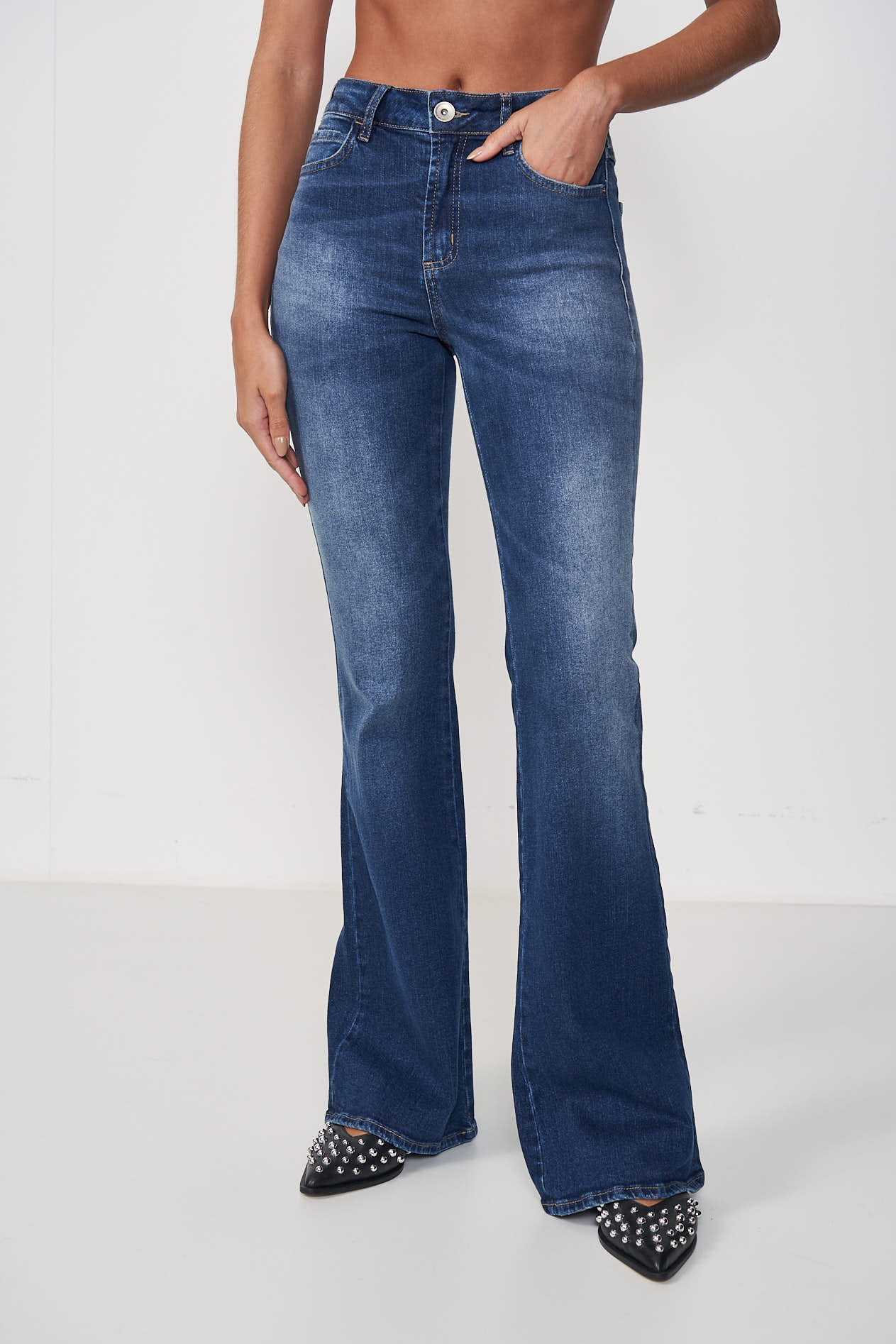 CALÇA JEANS BIA FLARE 46 INDIGO