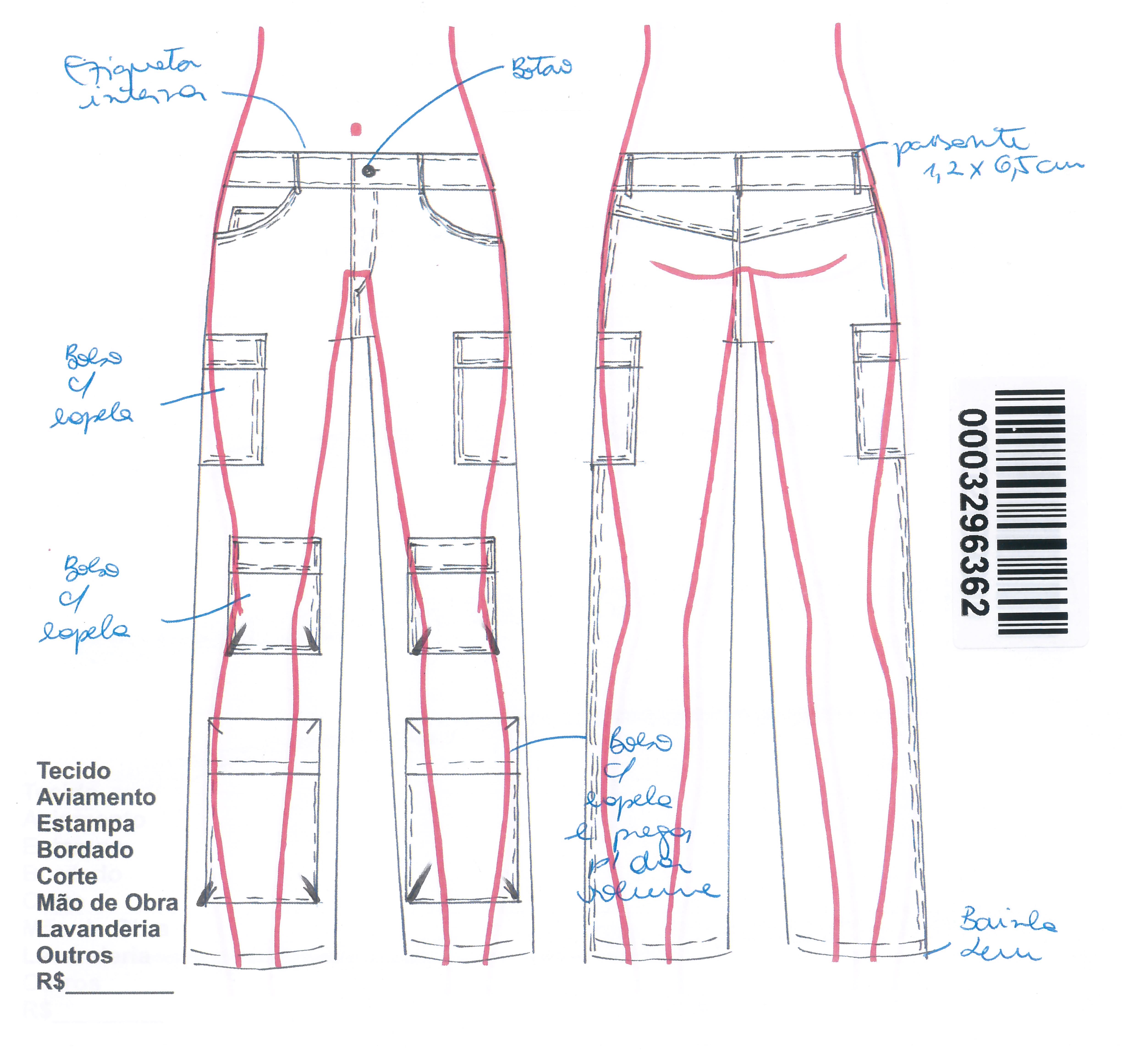 CALÇA JEANS LEONI LOW 36 INDIGO