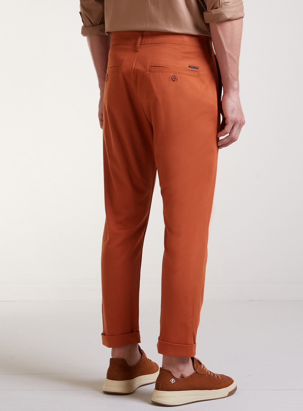 CALÇA SARJA JOGGING CROPPED 48 MARROM RUSTY IR