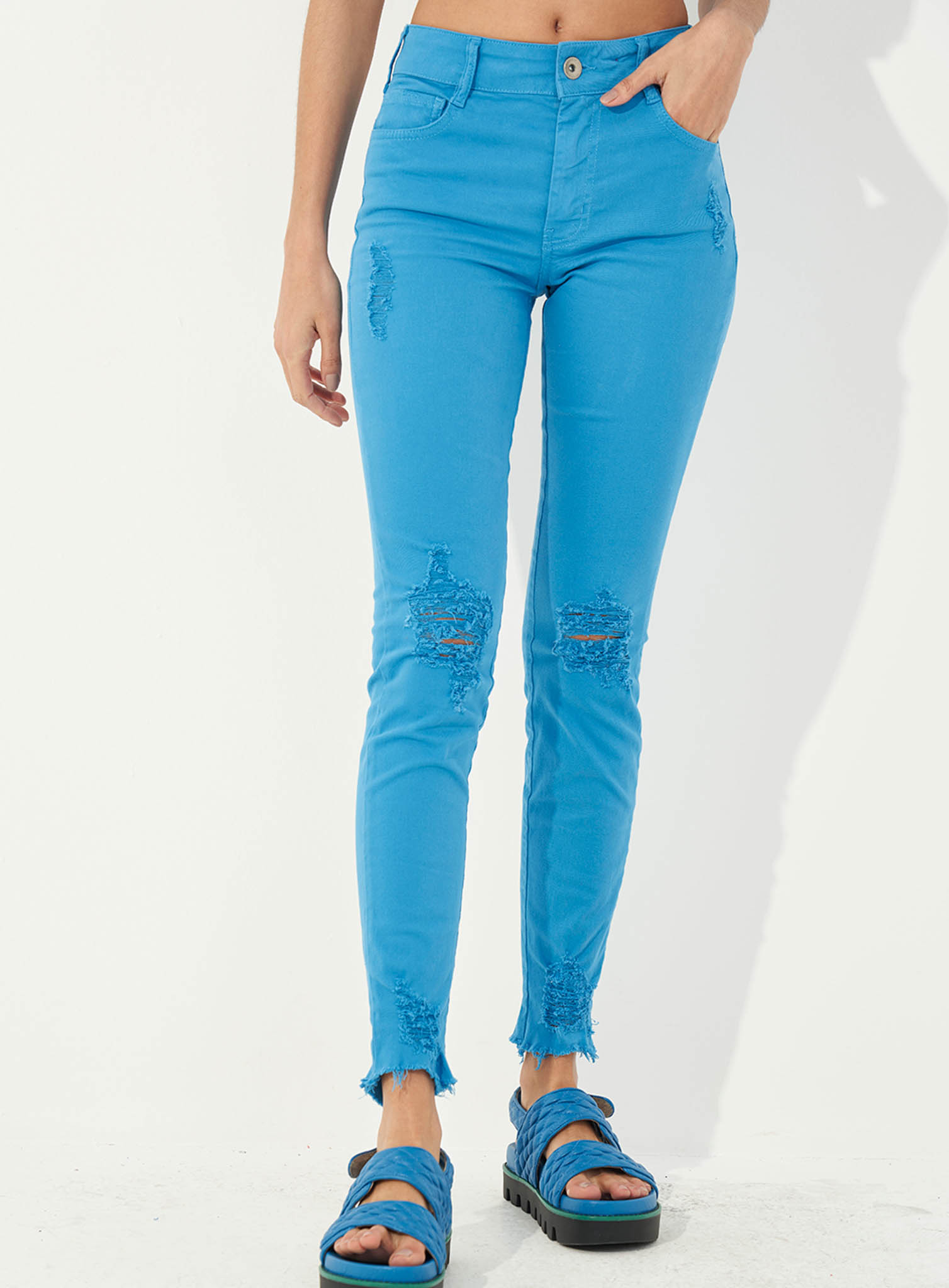 CALÇA SARJA BIA 36 AZUL BALTIMORE