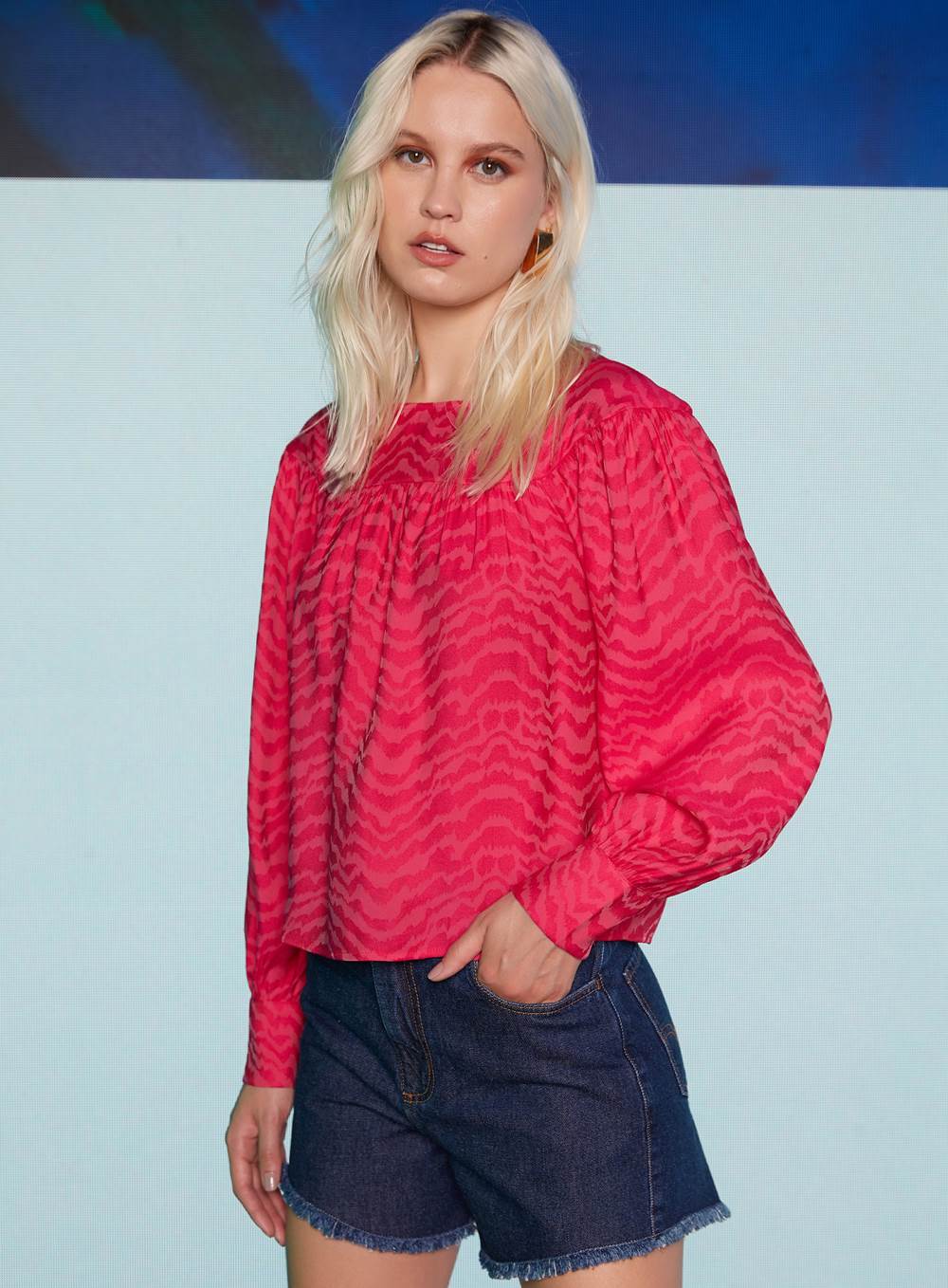 BLUSA JACQUARD P ROSA AYANA