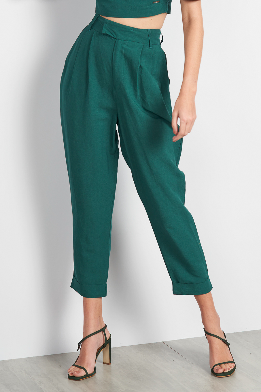 CALÇA LINHO ALFAIATARIA 36 VERDE RATIVO