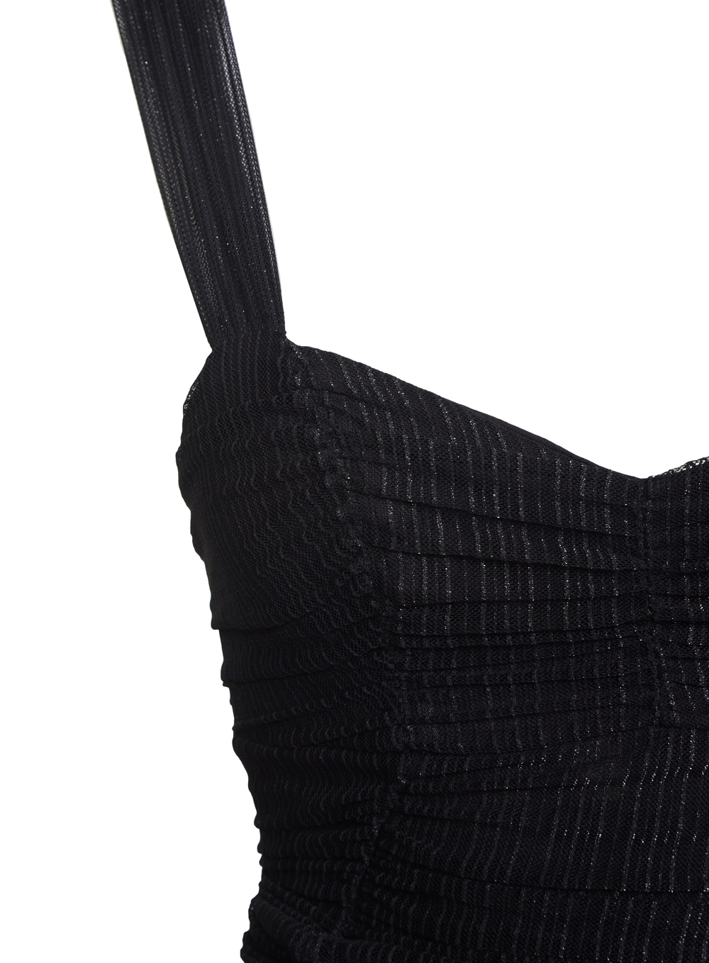 VESTIDO TULE LISTRADO PP PRETO