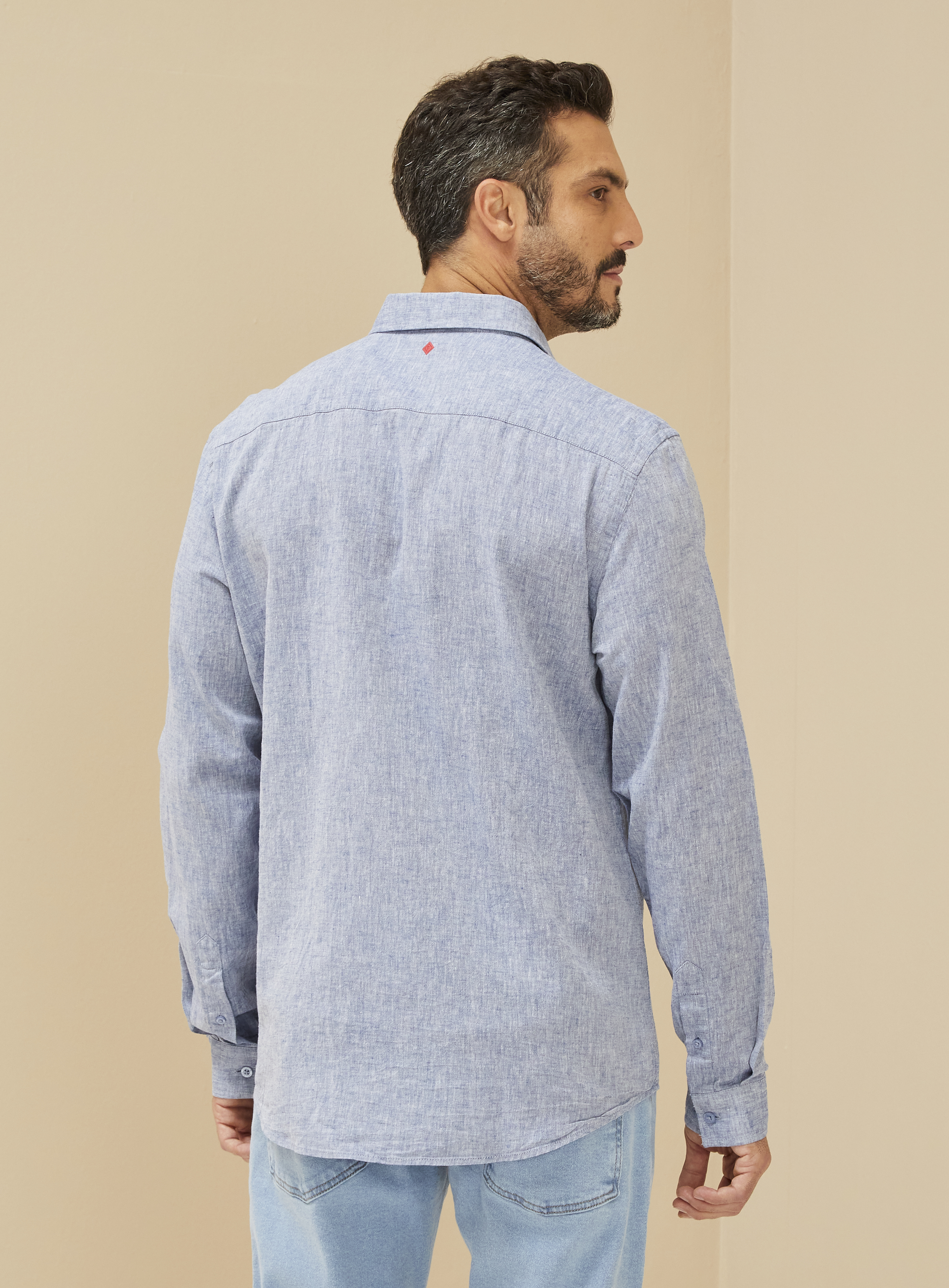 CAMISA LINHO RELAX G AZUL OLYMPIC