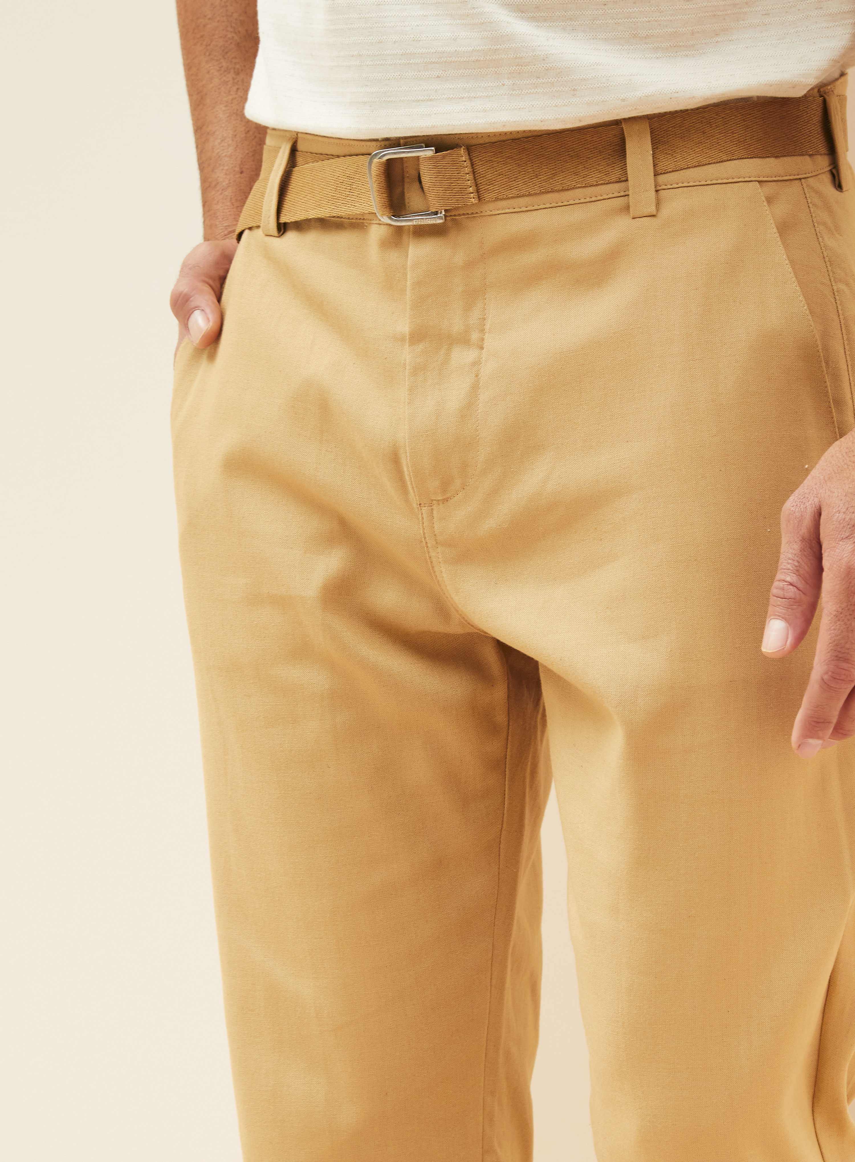 CALÇA LINHO 40 BEGE PILAR