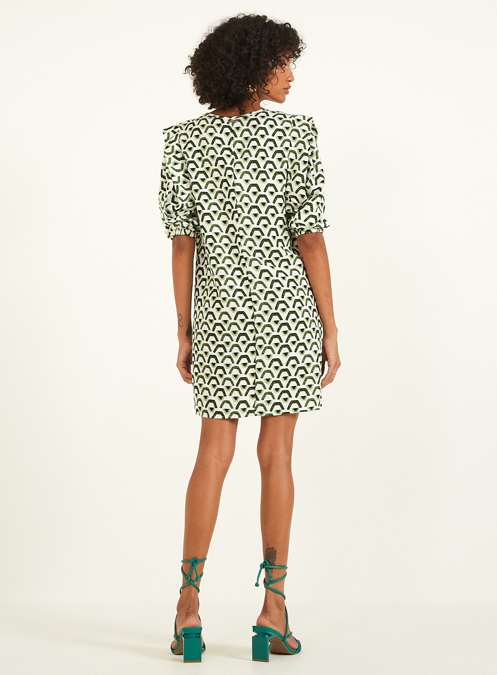 VESTIDO LINHO ESTAMPADO PP OLHAR TROPICAL