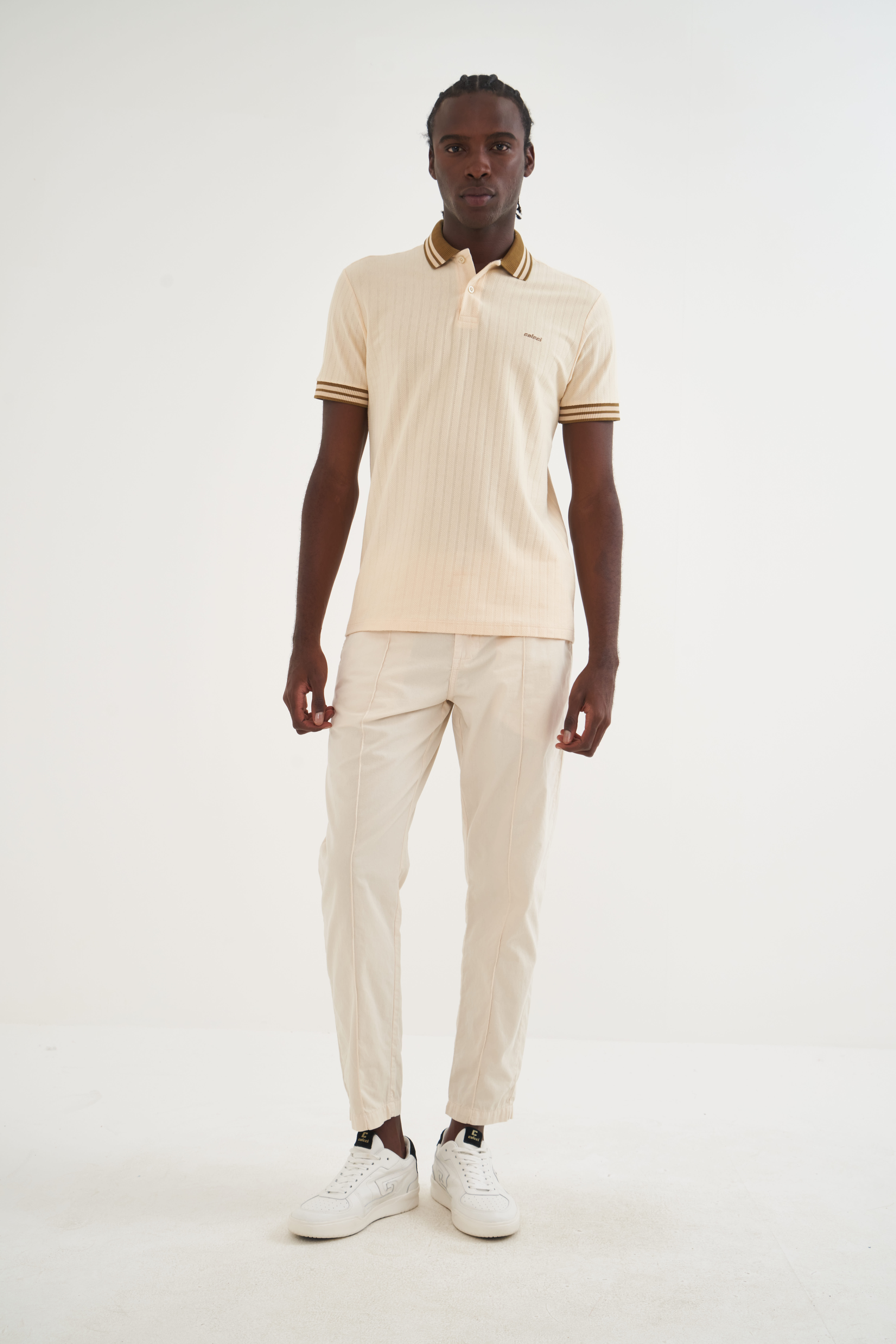POLO LISTRADA G MARROM COFFE BEAN