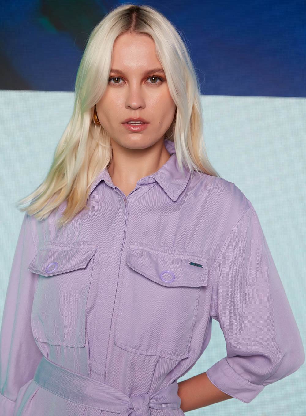 VESTIDO SARJA PP LILAS WAVE