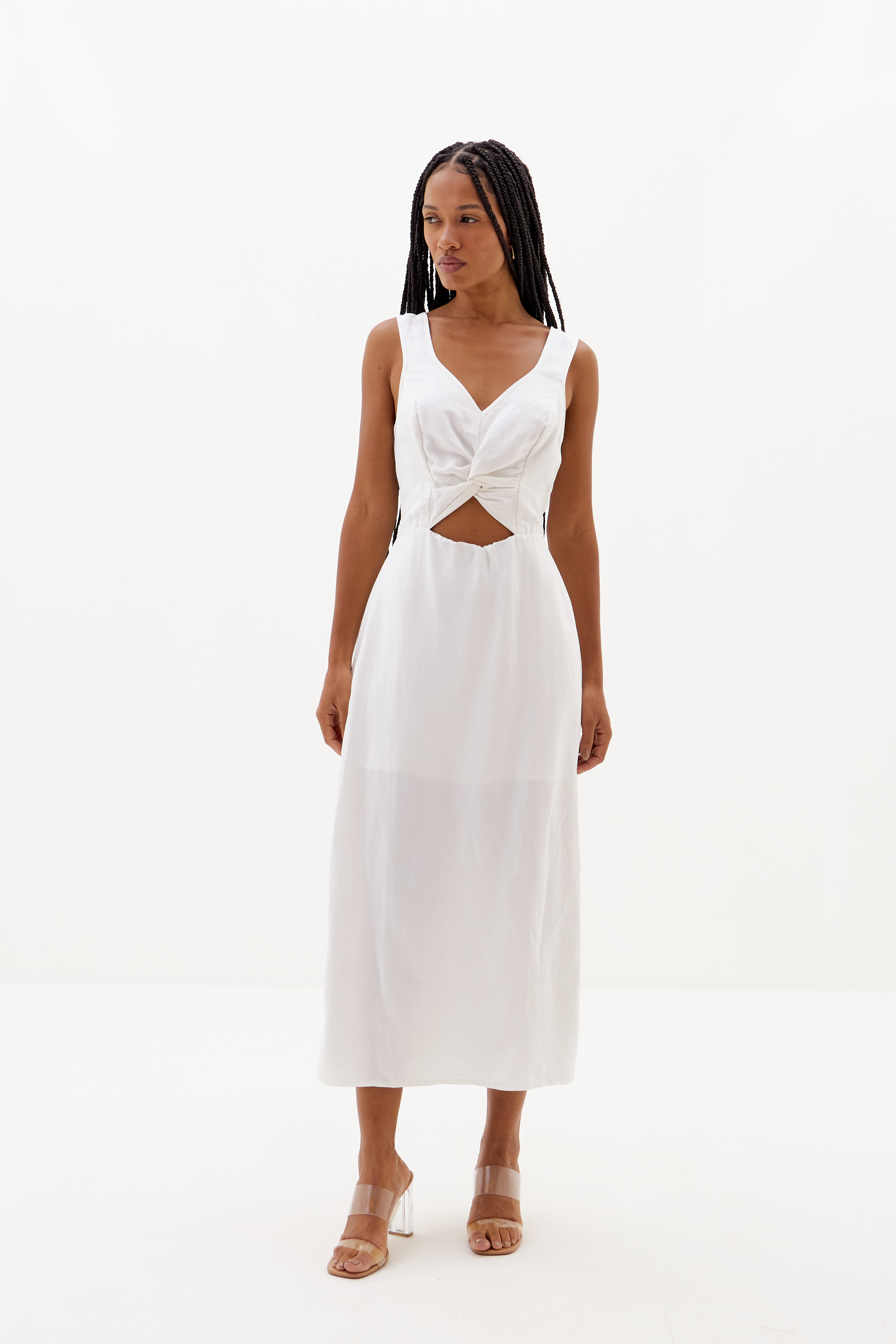 VESTIDO LINHO 38 PRETO