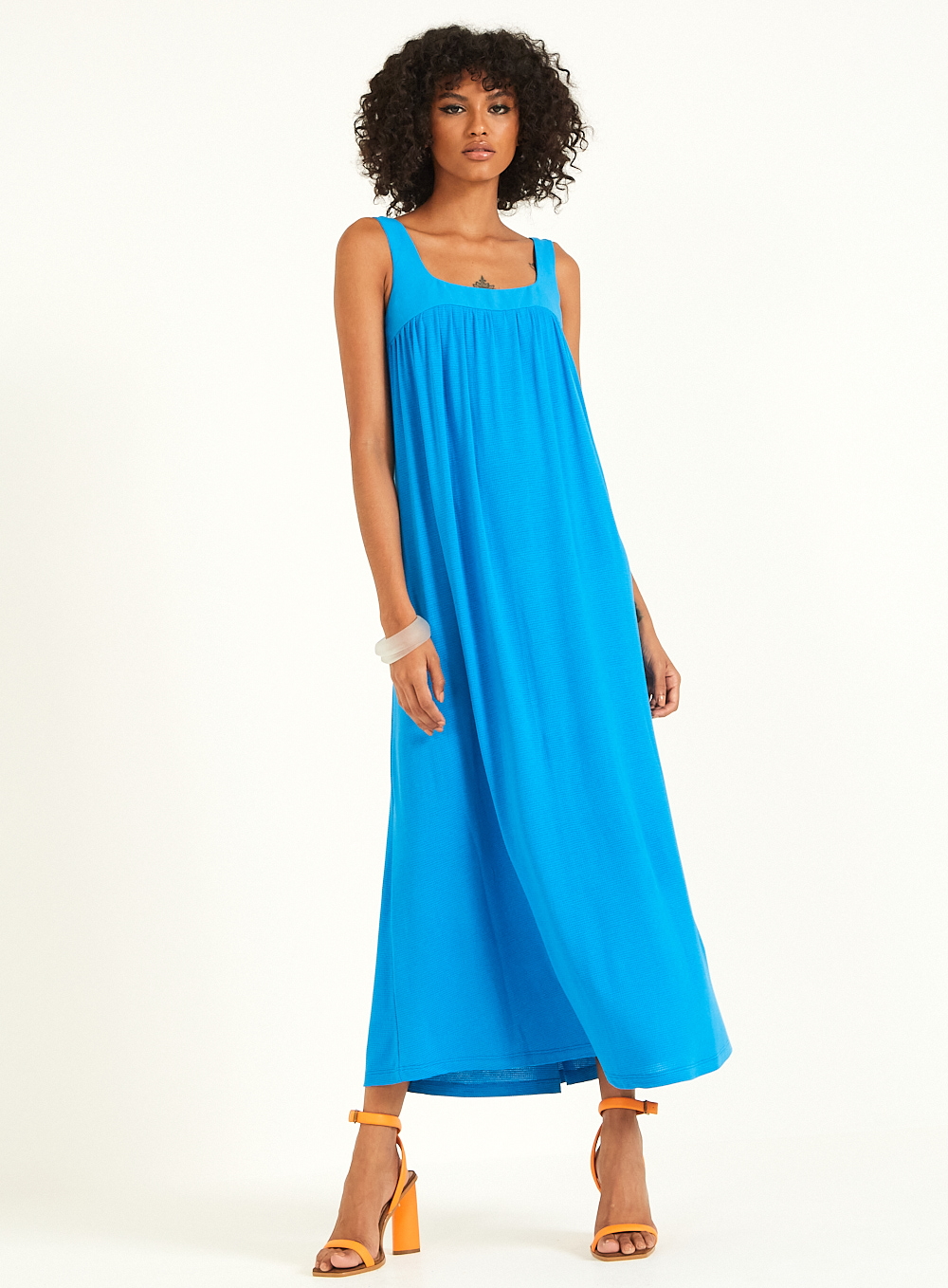 VESTIDO DETALHE LINHO M AZUL DIAZUR