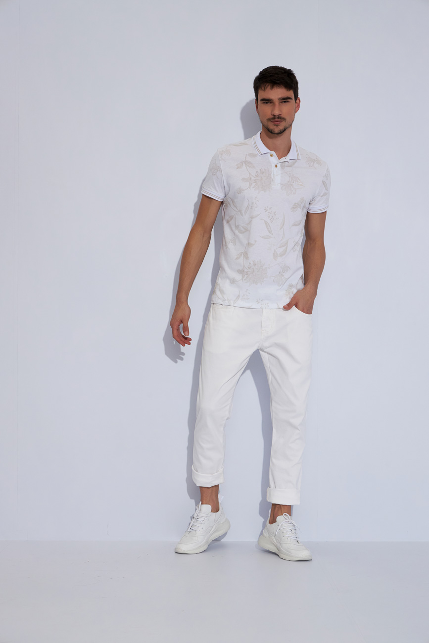 POLO ESTAMPADA M FLOR Y LOBO