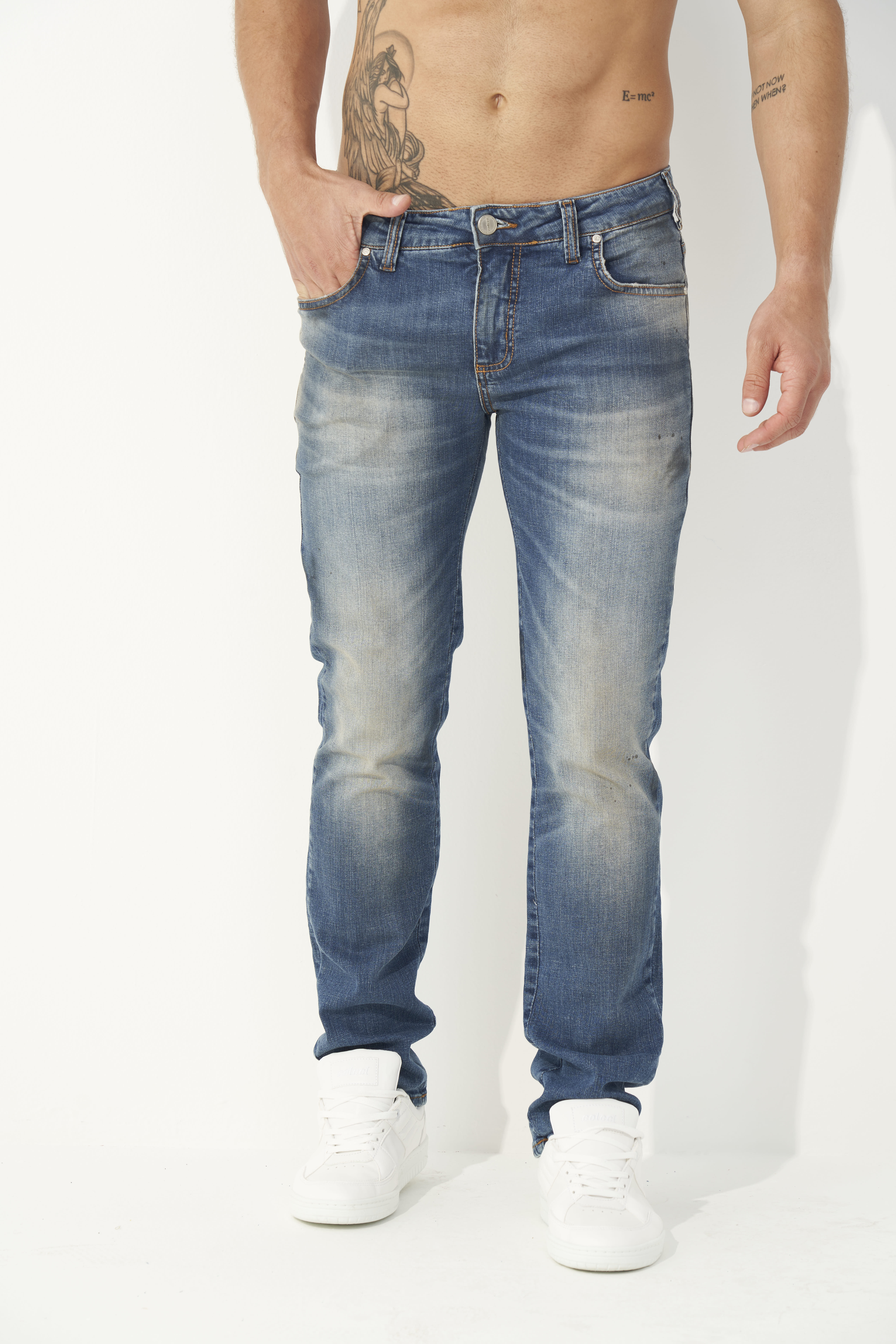 CALÇA JEANS ALEX SLIM 42 INDIGO