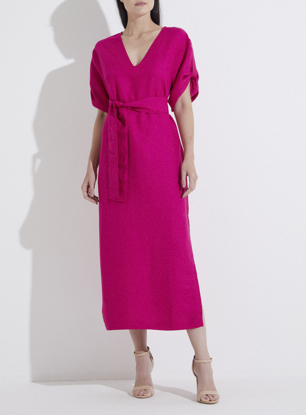VESTIDO LINHO G ROSA PINK ROBIN