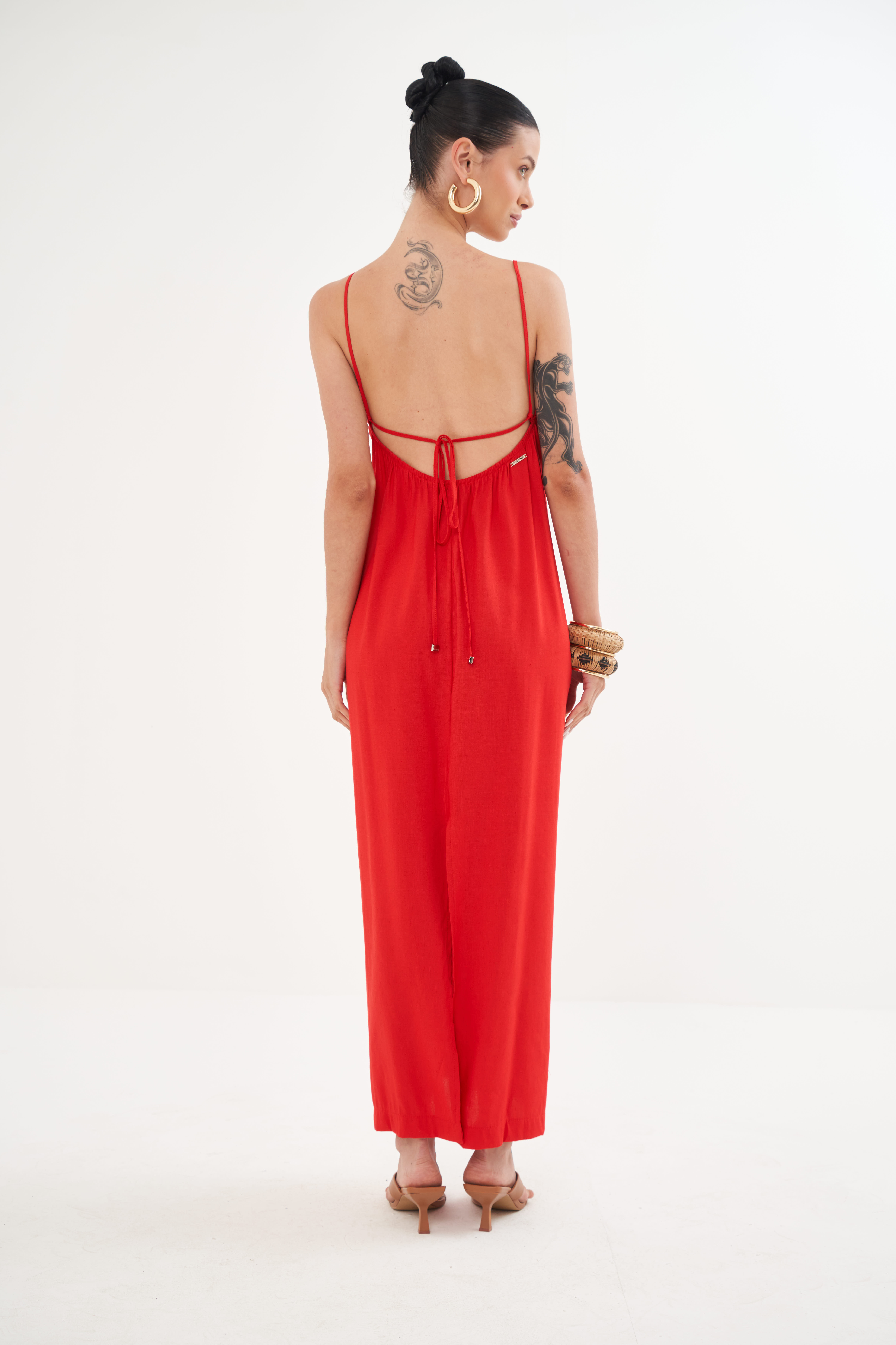 VESTIDO LINHO G VERMELHO IFE