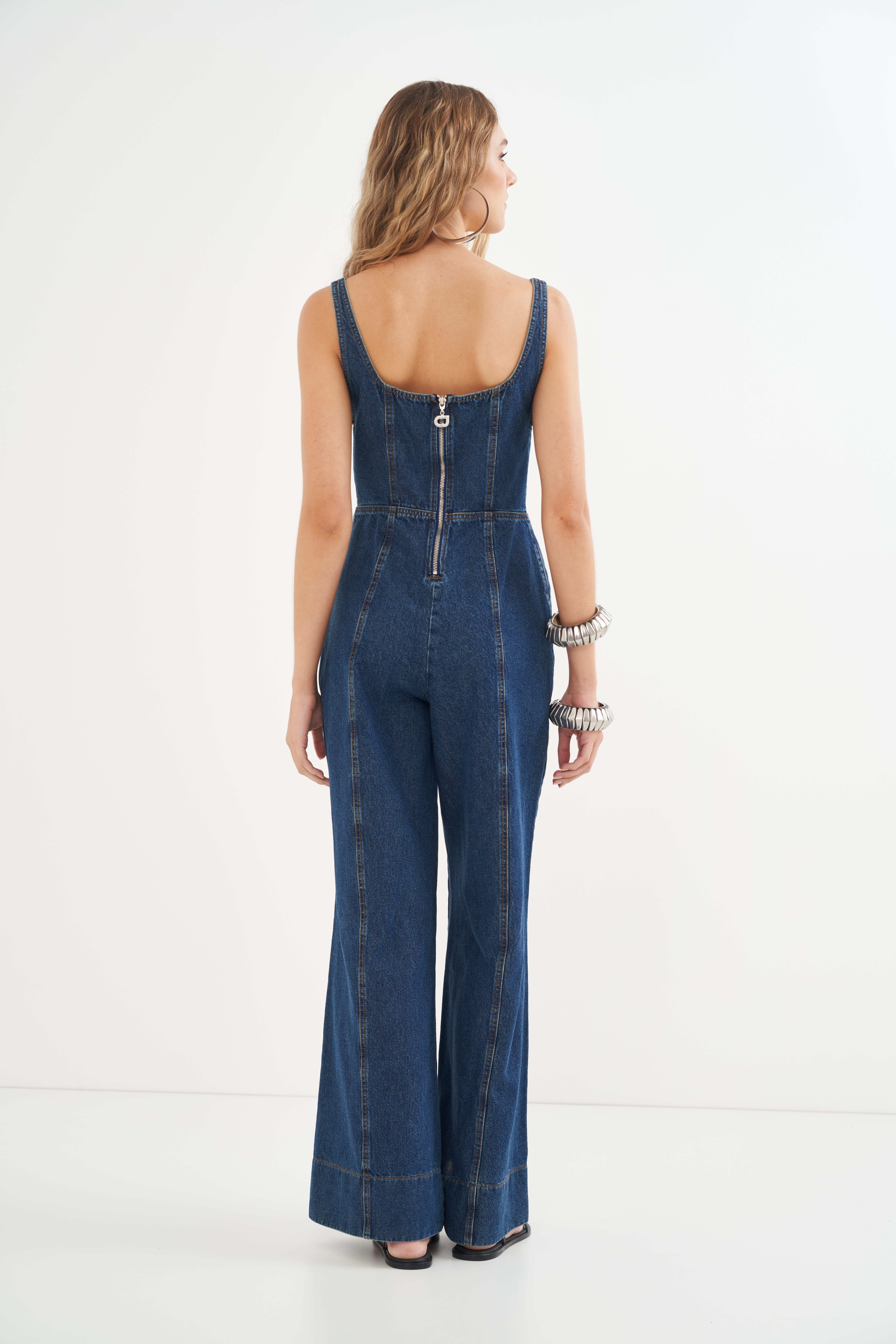 MACACÃO JEANS 34 INDIGO