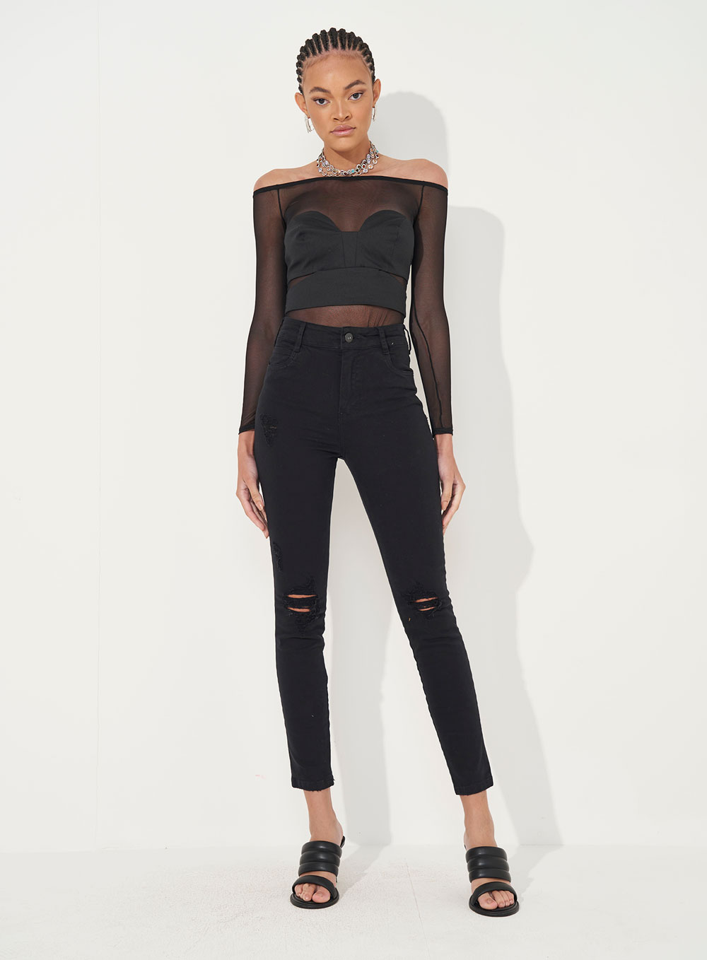 BLUSA TULE P PRETO/ ROSA