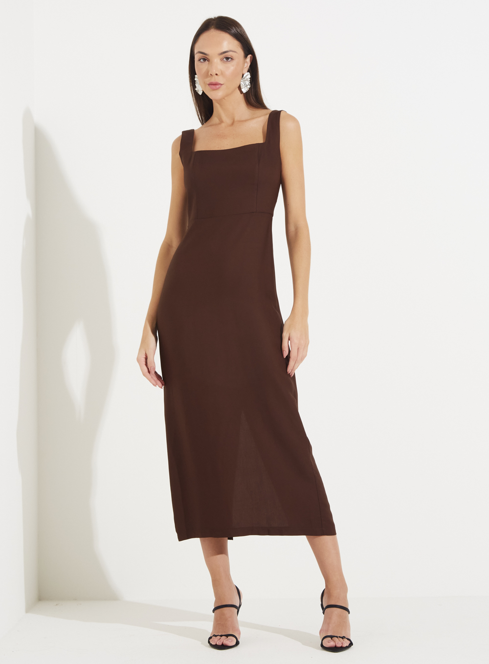 VESTIDO FORUM M MARROM NOBUCK