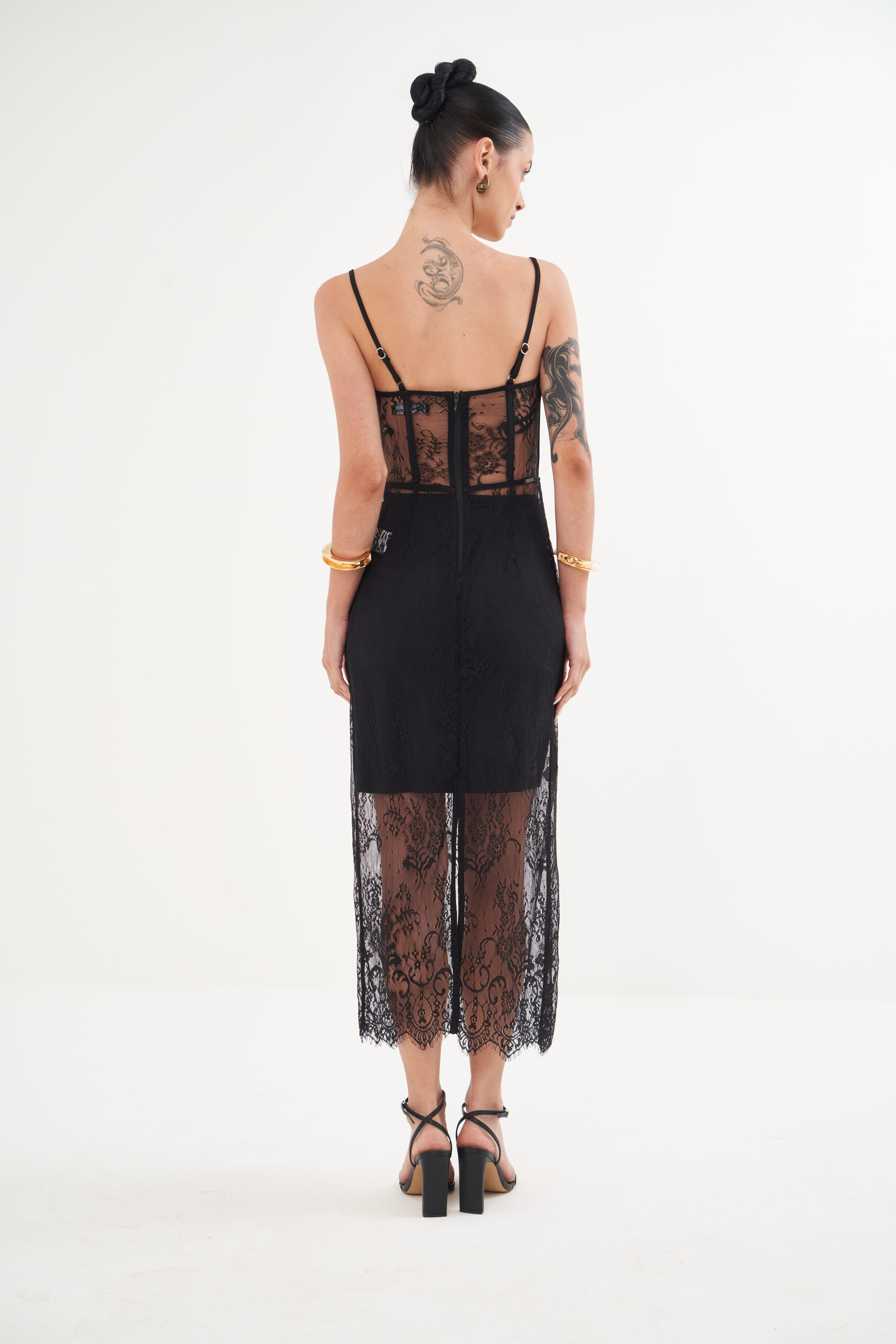 VESTIDO RENDA P PRETO