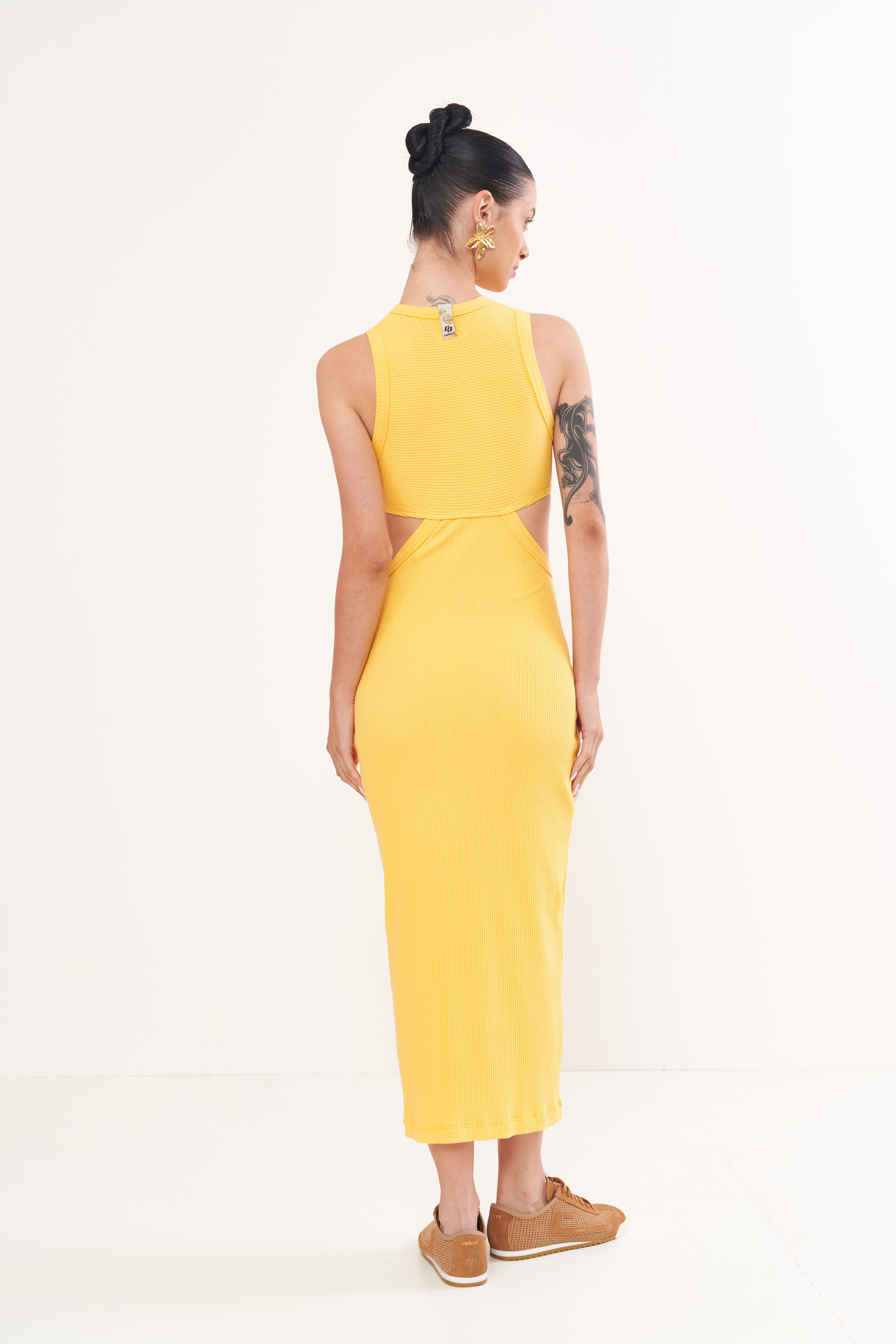 VESTIDO CANELADO M PRETO