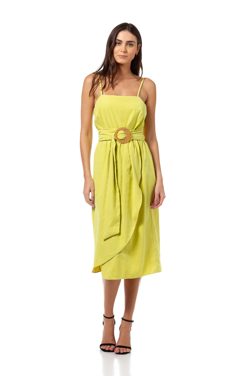 VESTIDO MIDI FORUM P VERDE BITTER LI