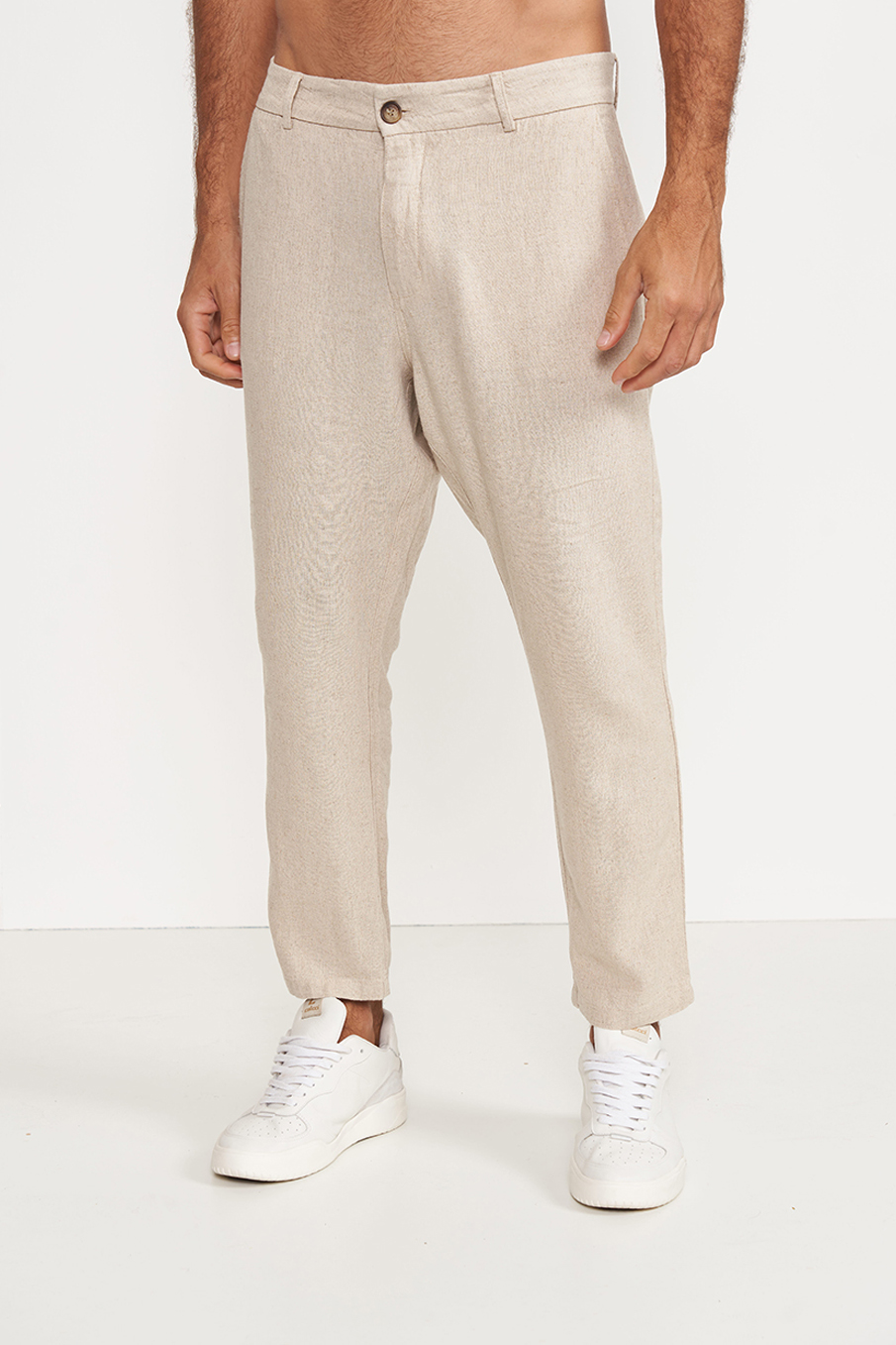 CALÇA LINHO 48 BEGE TAUPE
