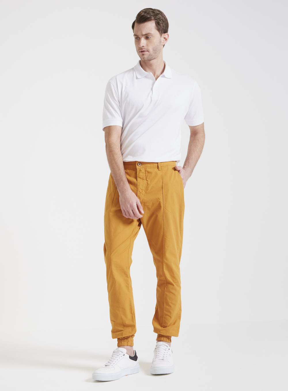 CALÇA SARJA JOGGING CROPPED 42 AMARELO COAST G