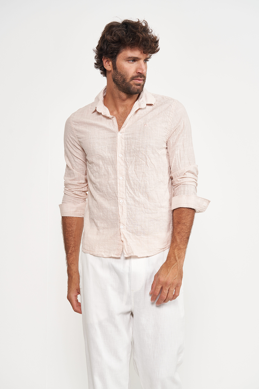 CAMISA RELAX XGG OFF/BEGE/ROSA