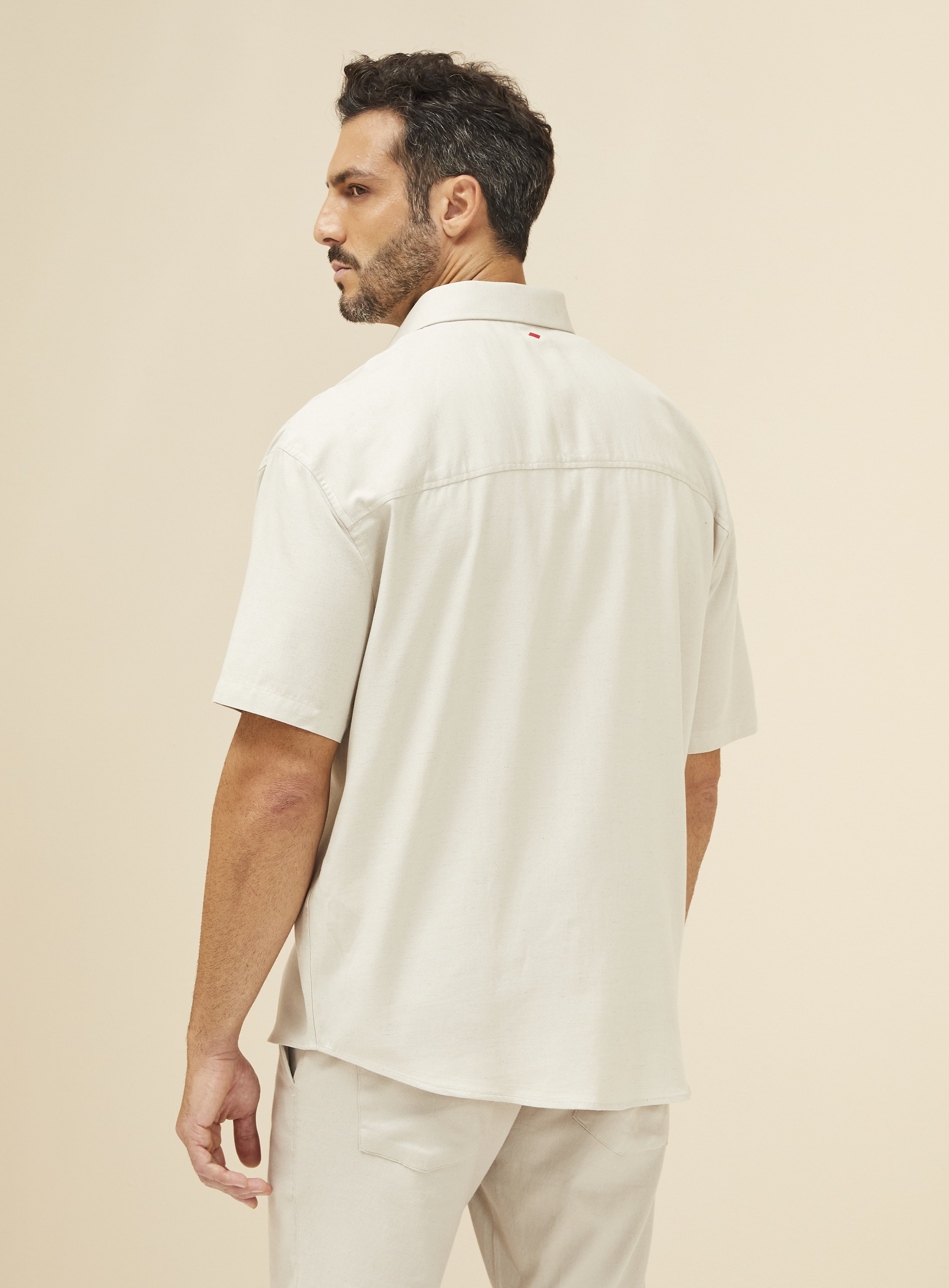 CAMISA LINHO BARCELONA G BEGE ESQUILO
