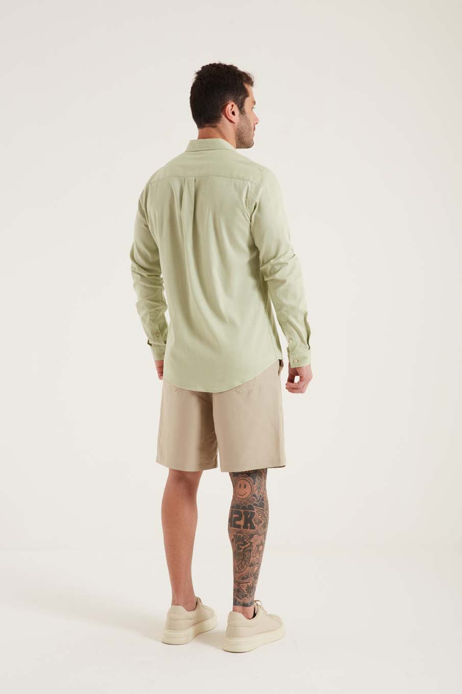 CAMISA LINHO CASUAL GG BEGE ITALIAN