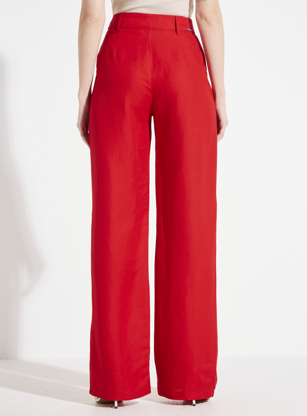 CALÇA LINHO 44 MARROM NOBUCK