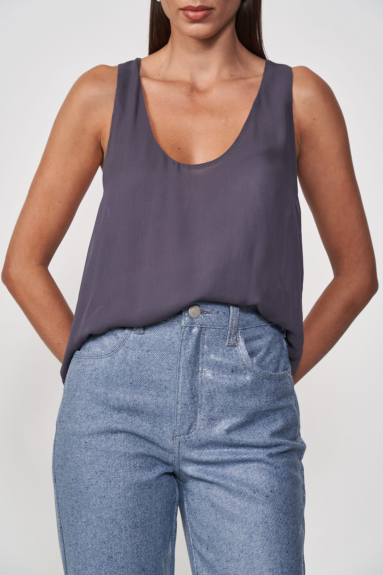 BLUSA COLCCI G CINZA FULIGEM