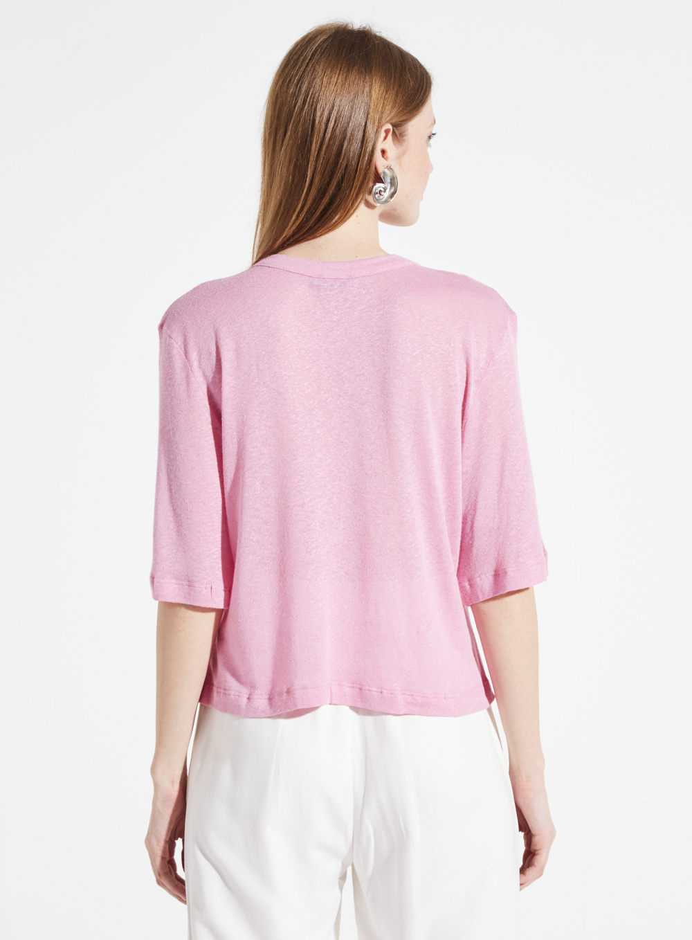 CAMISETA LINHO P ROSA GRACIOSO
