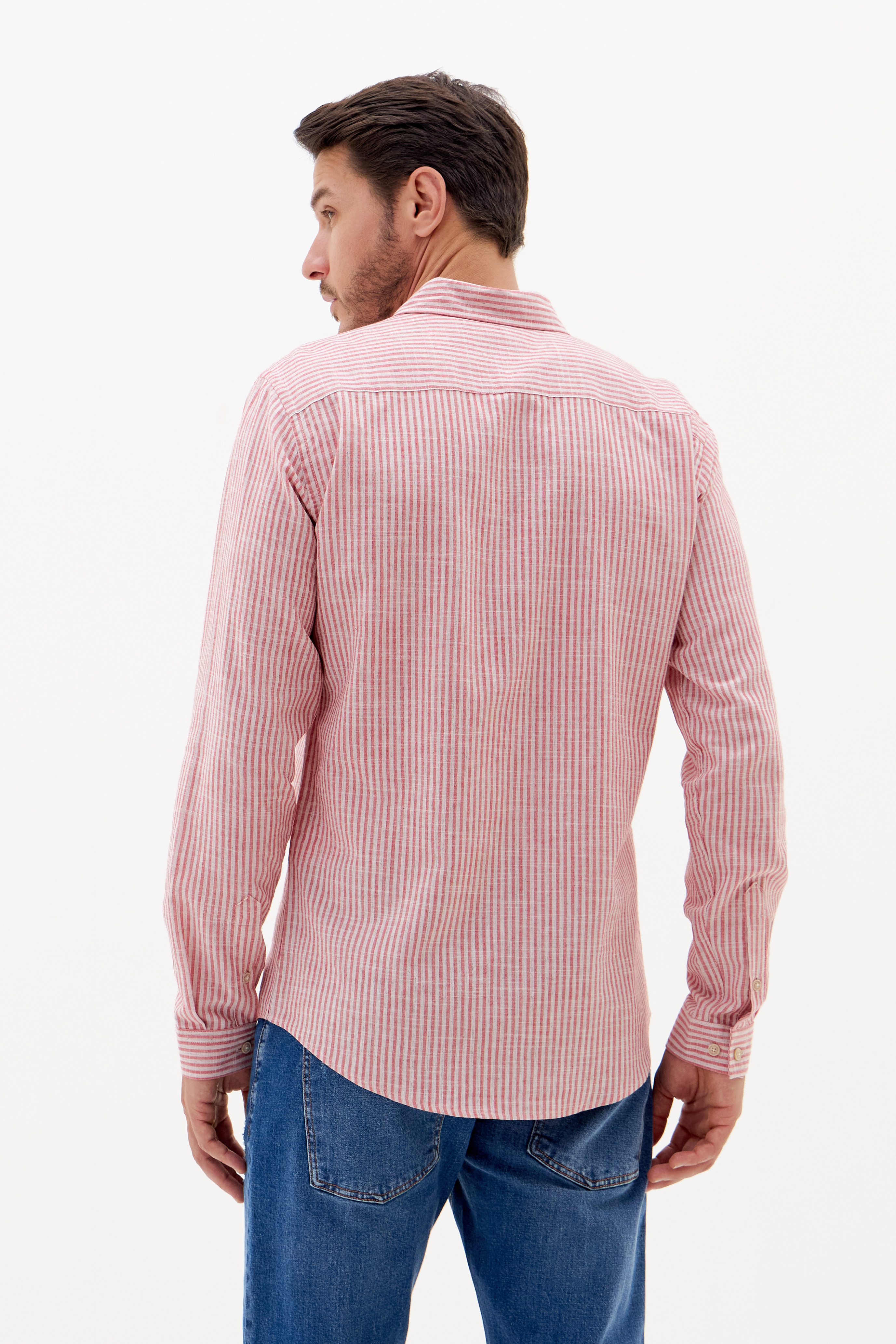 CAMISA LINHO LISTRADA CASUAL M LISTRADO BG/VER