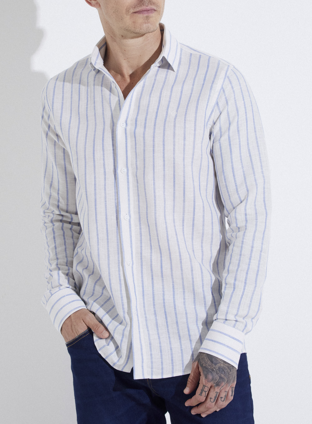 CAMISA LINHO LISTRADA SLIM FIT 5 LISTRADO