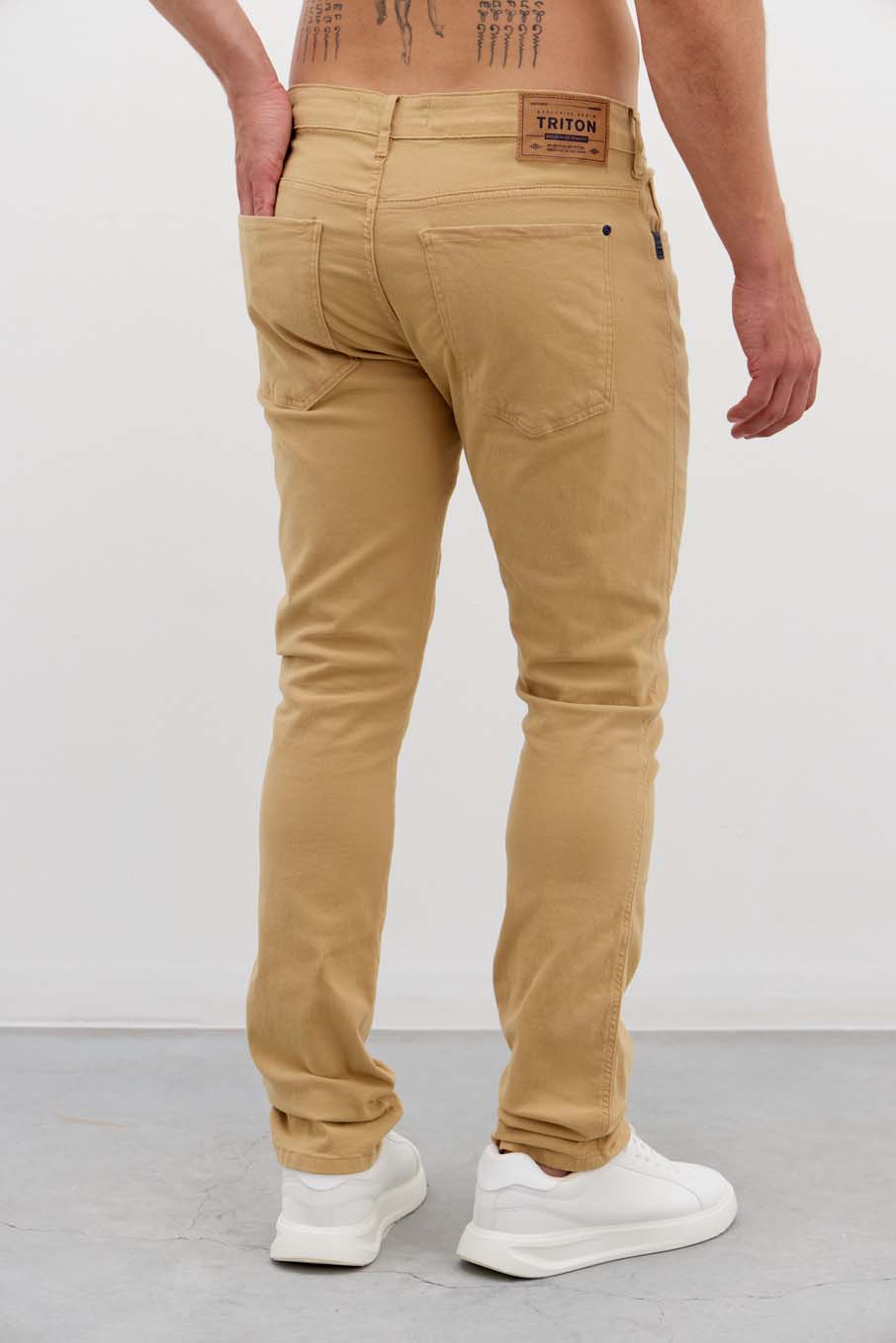 CALÇA SARJA GILSON 42 BEGE SOYBEAN