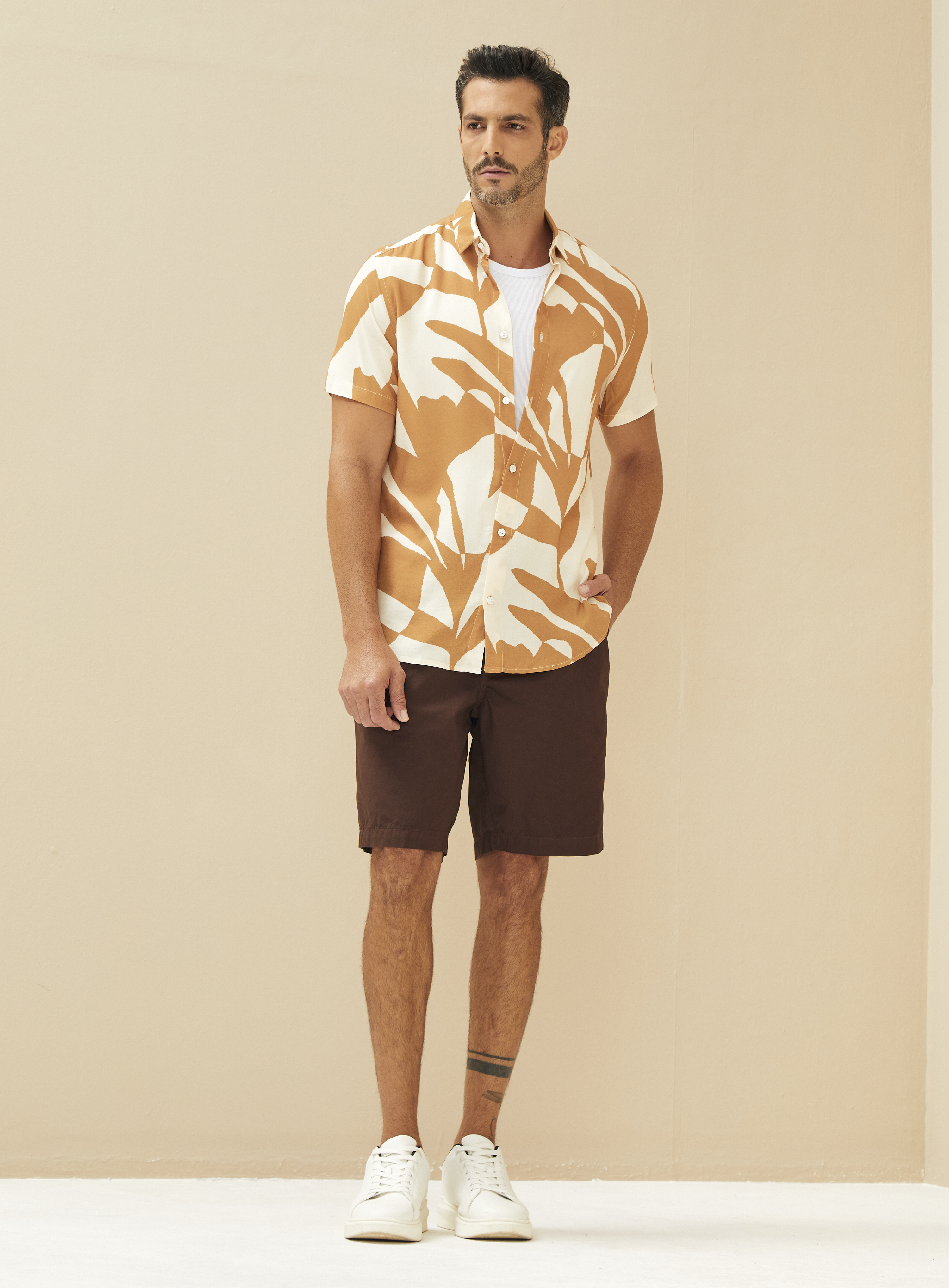 CAMISA ESTAMPADA ST BARTHS G ABSTRACT LEAVES