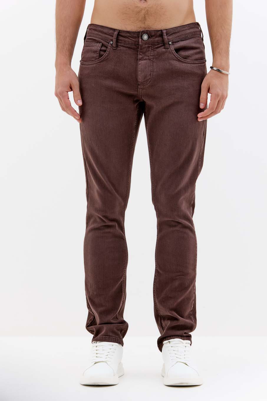 CALÇA SARJA GILSON 40 MARROM NOBUCK