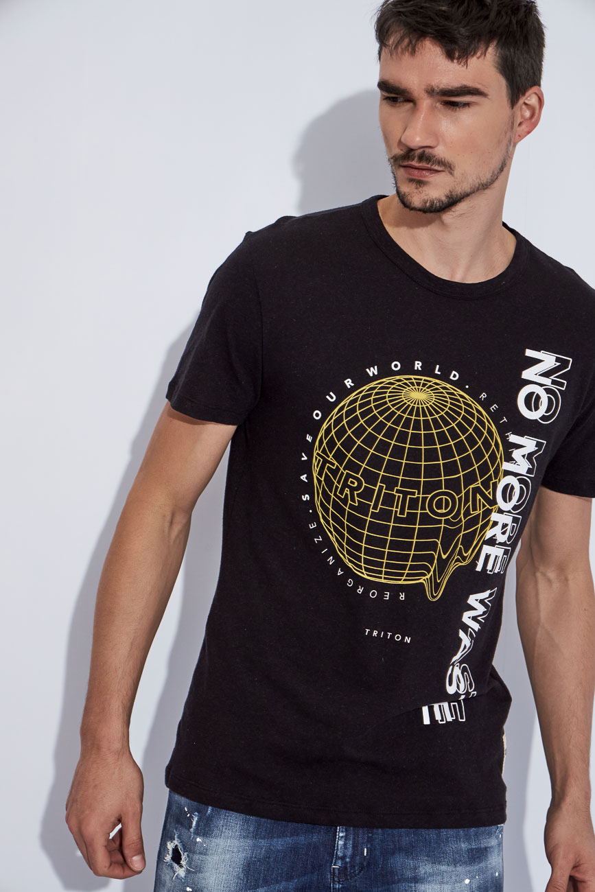 CAMISETA ESTAMPADA M PRETO/PRETO