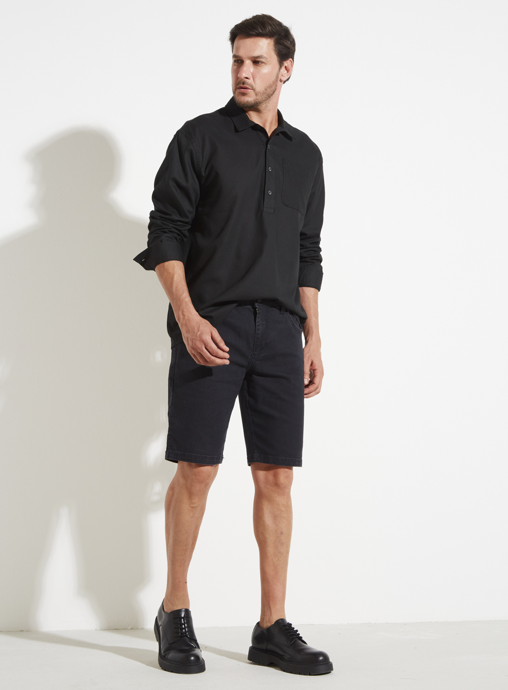 CAMISA LINHO CHELSEA M PRETO