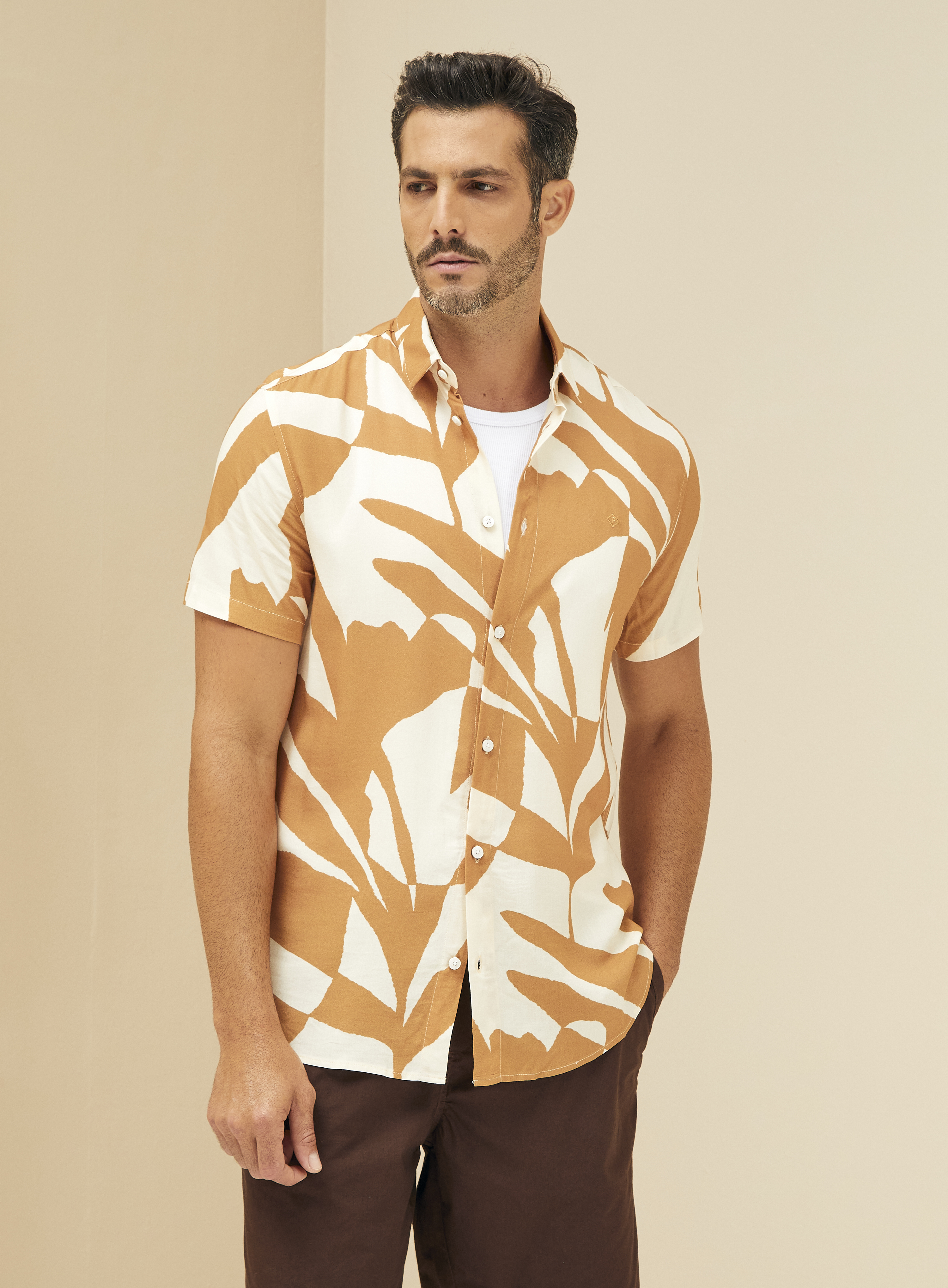 CAMISA ESTAMPADA ST BARTHS G ABSTRACT LEAVES