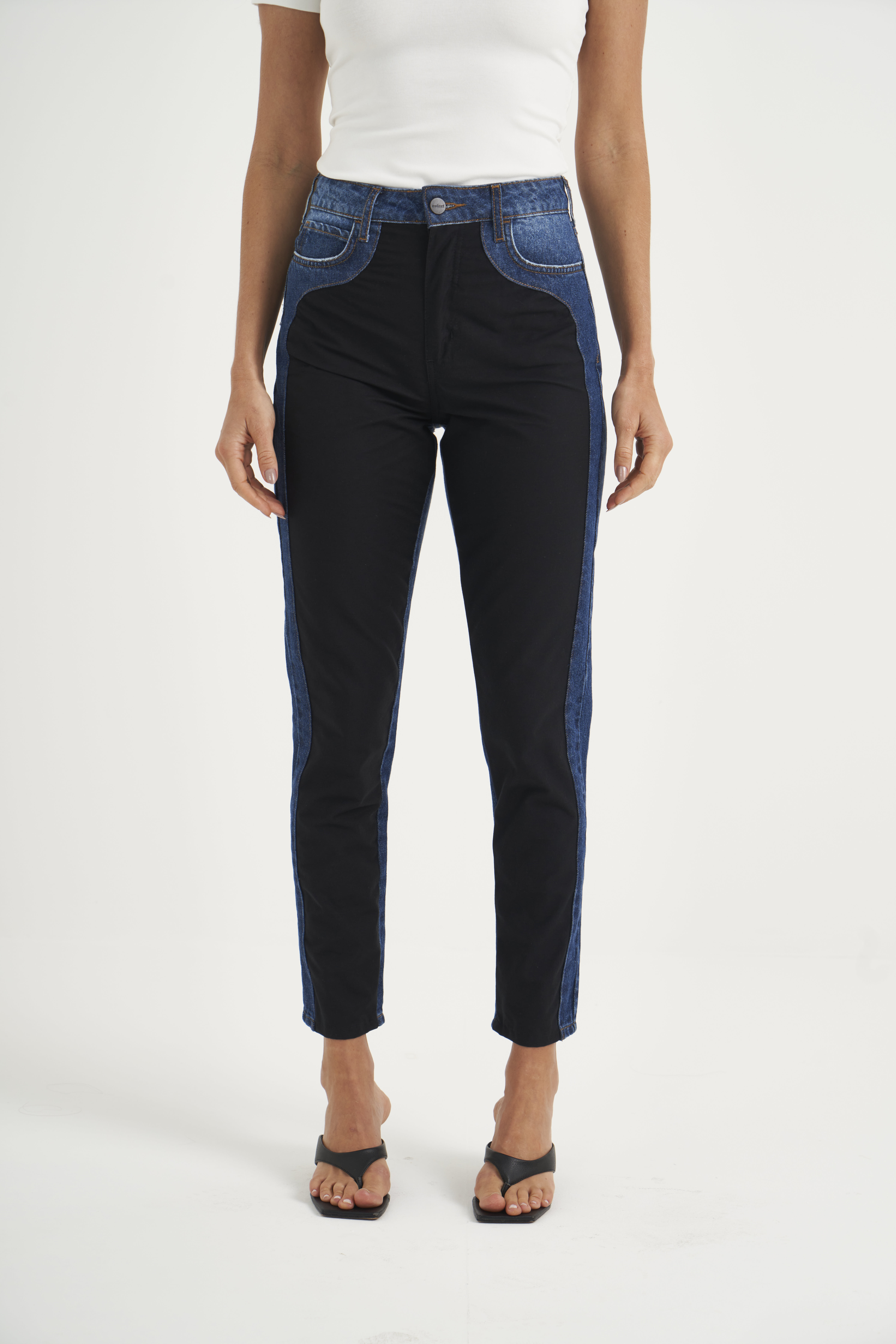 CALÇA COLCCI 40 INDIGO/PRETO