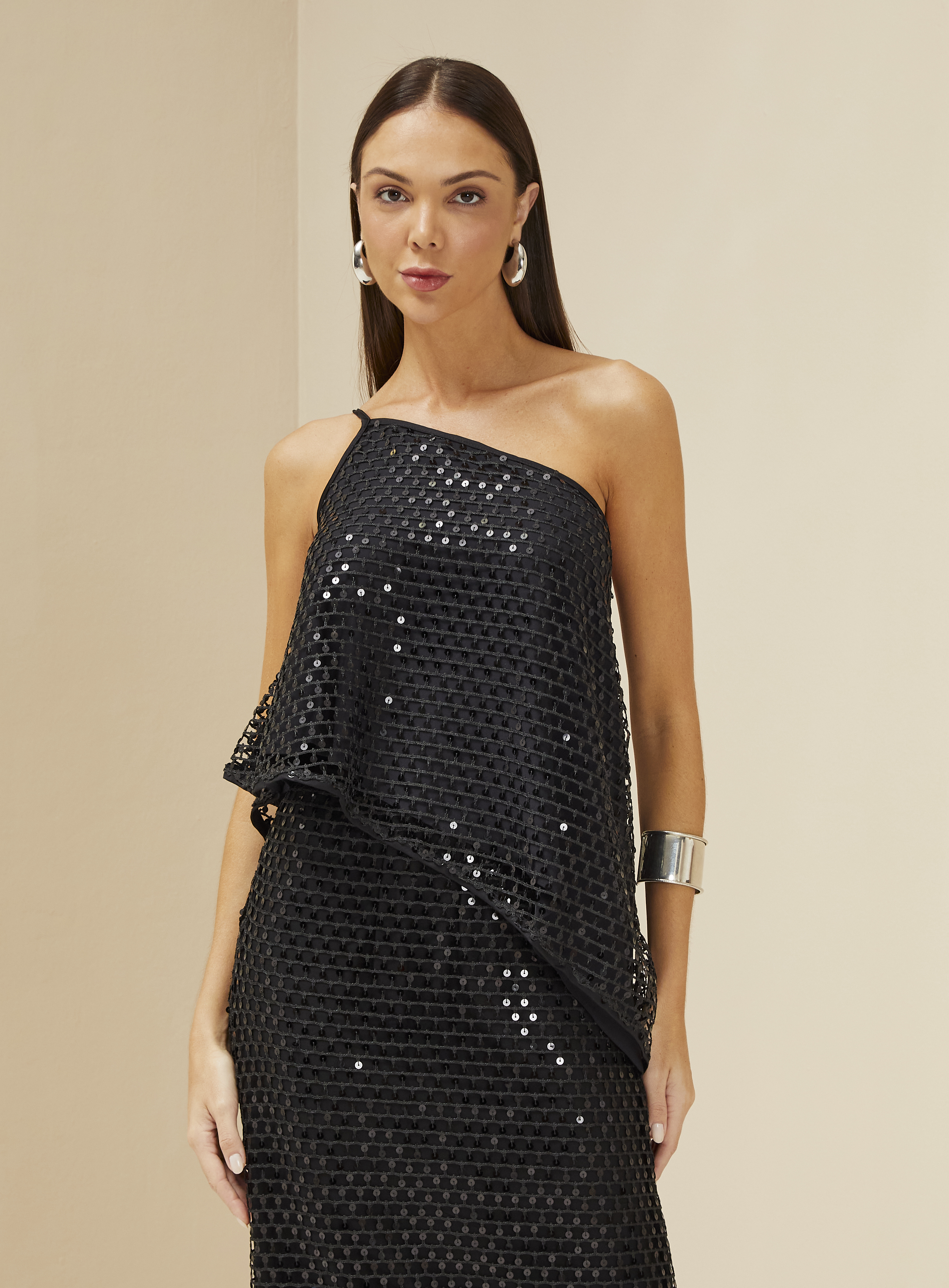 BLUSA PAETÊ PP PRETO