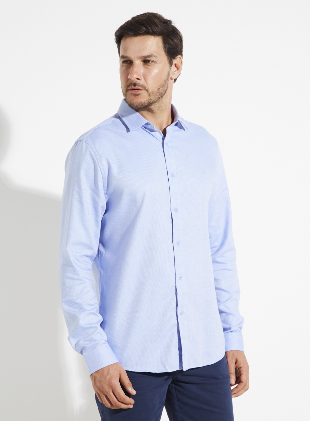 CAMISA SLIM FIT 3 AZUL/OFF