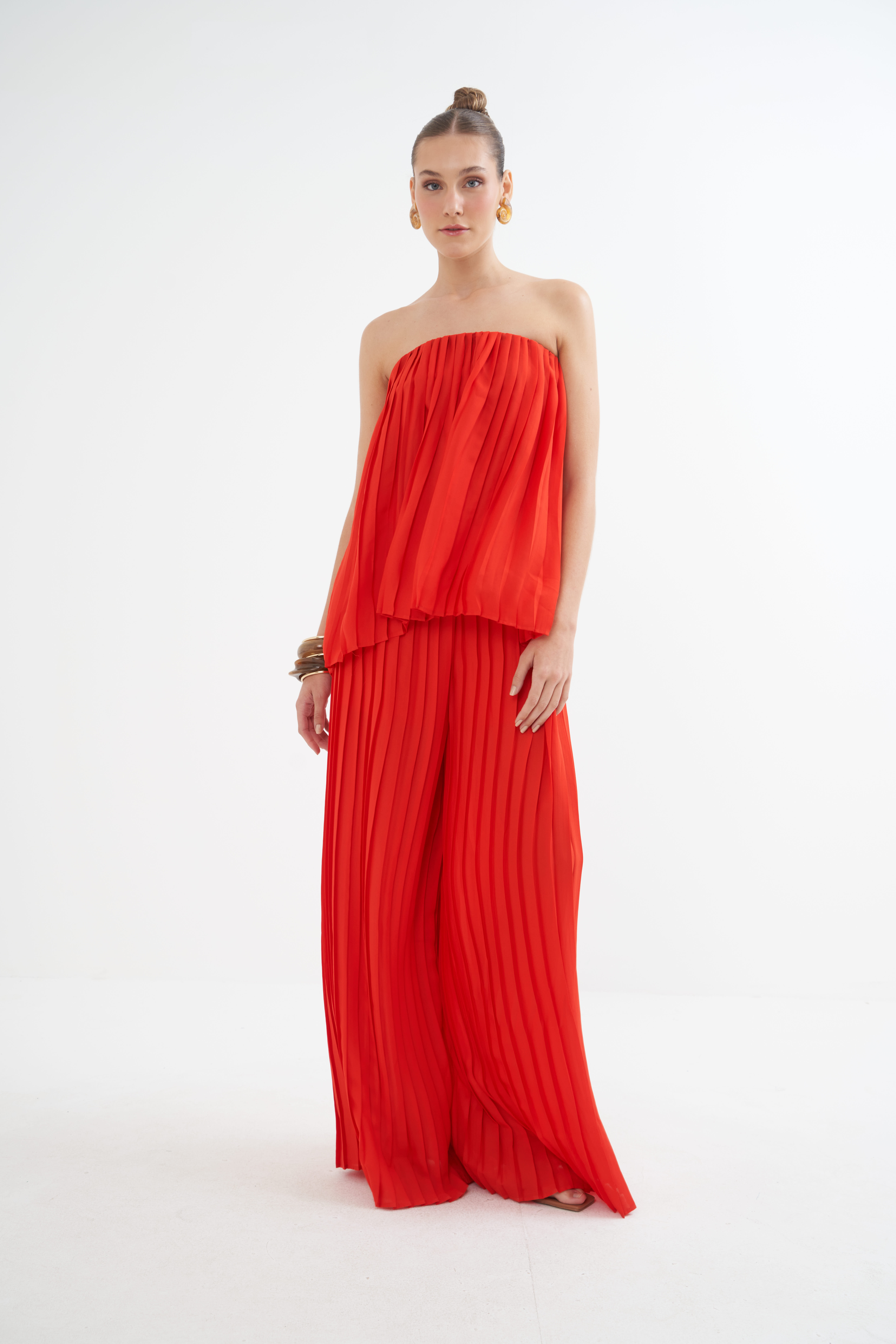 BLUSA PLISSADA M VERMELHO IFE