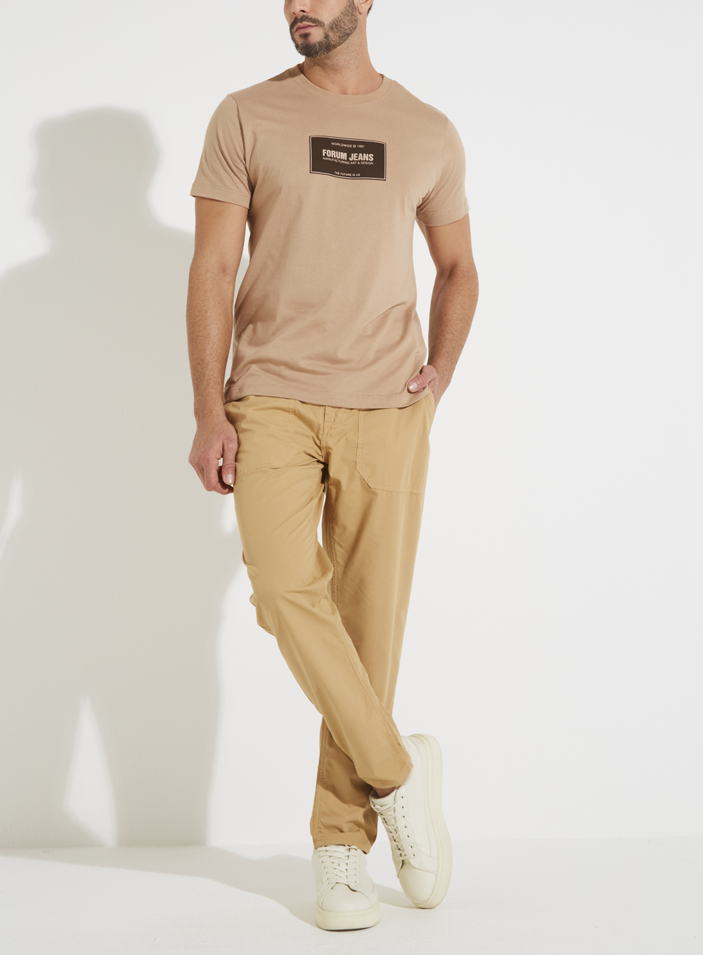 CALÇA SARJA LUCIANO 42 BEGE SOYBEAN