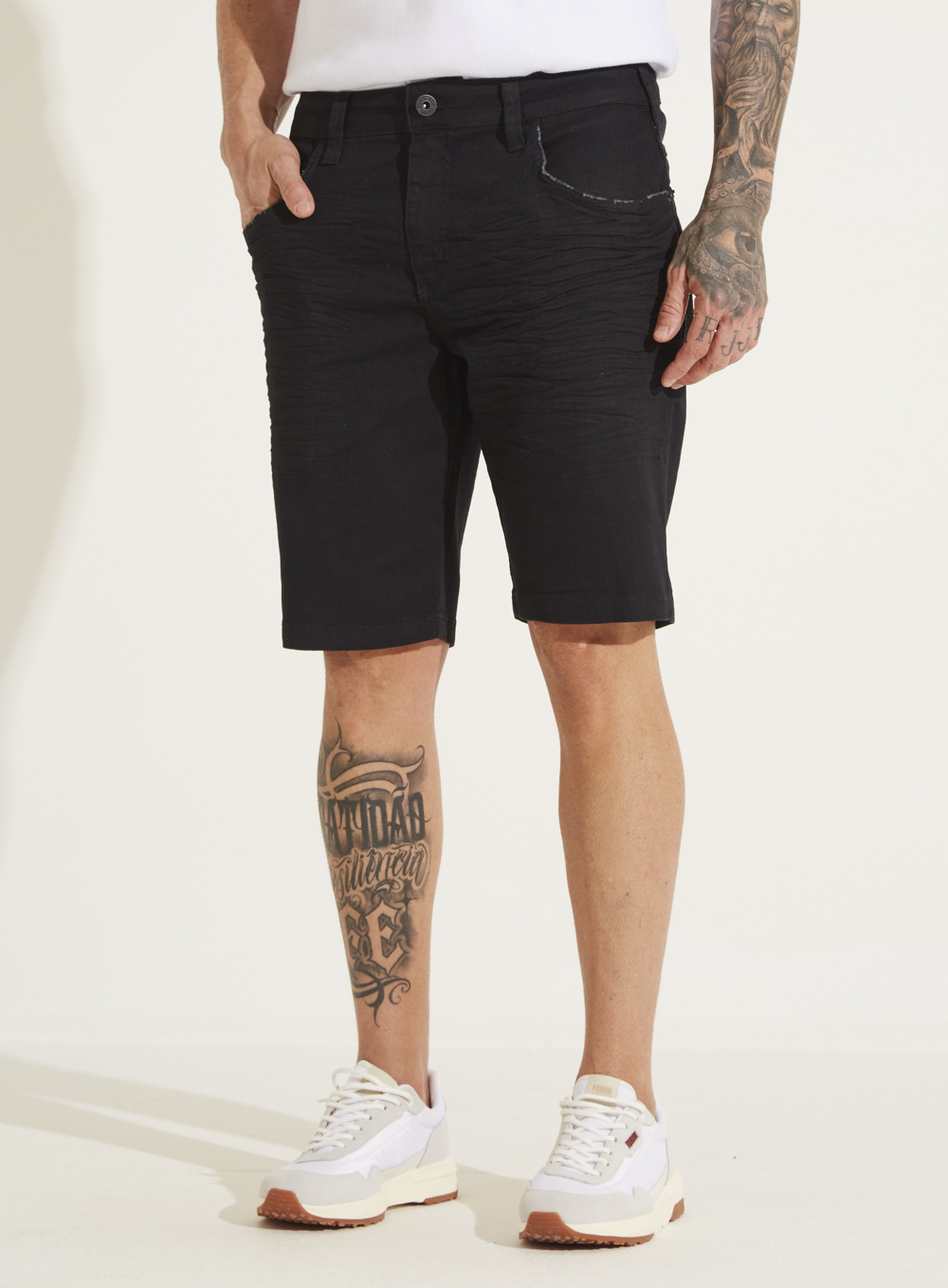BERMUDA JEANS PAUL SLIM 40 IND.PRETO