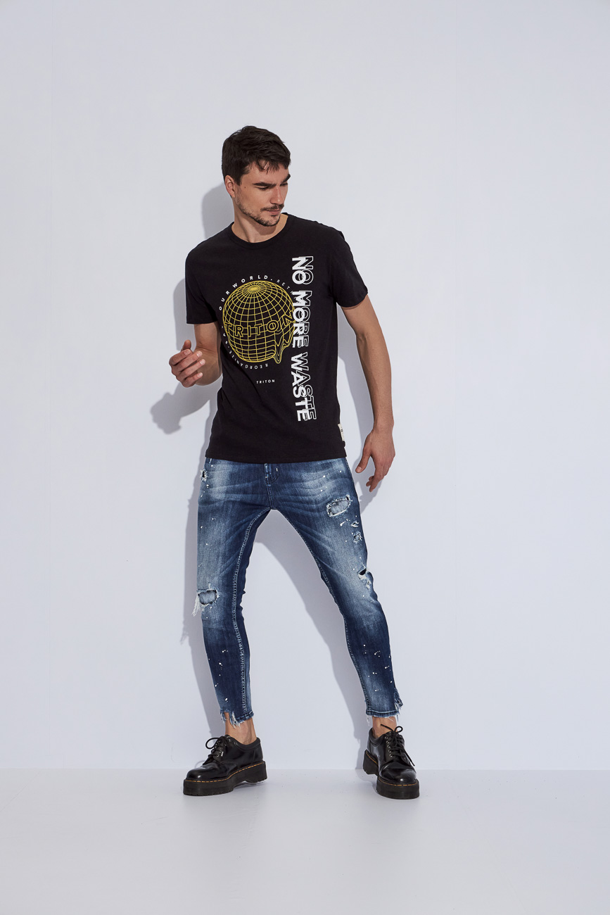 CAMISETA ESTAMPADA M PRETO/PRETO