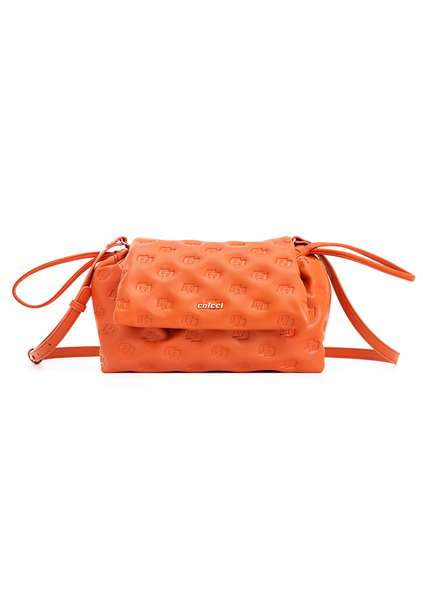 BOLSA COLCCI FEM CROSS PUFFER M GRAV U LARANJA GRA